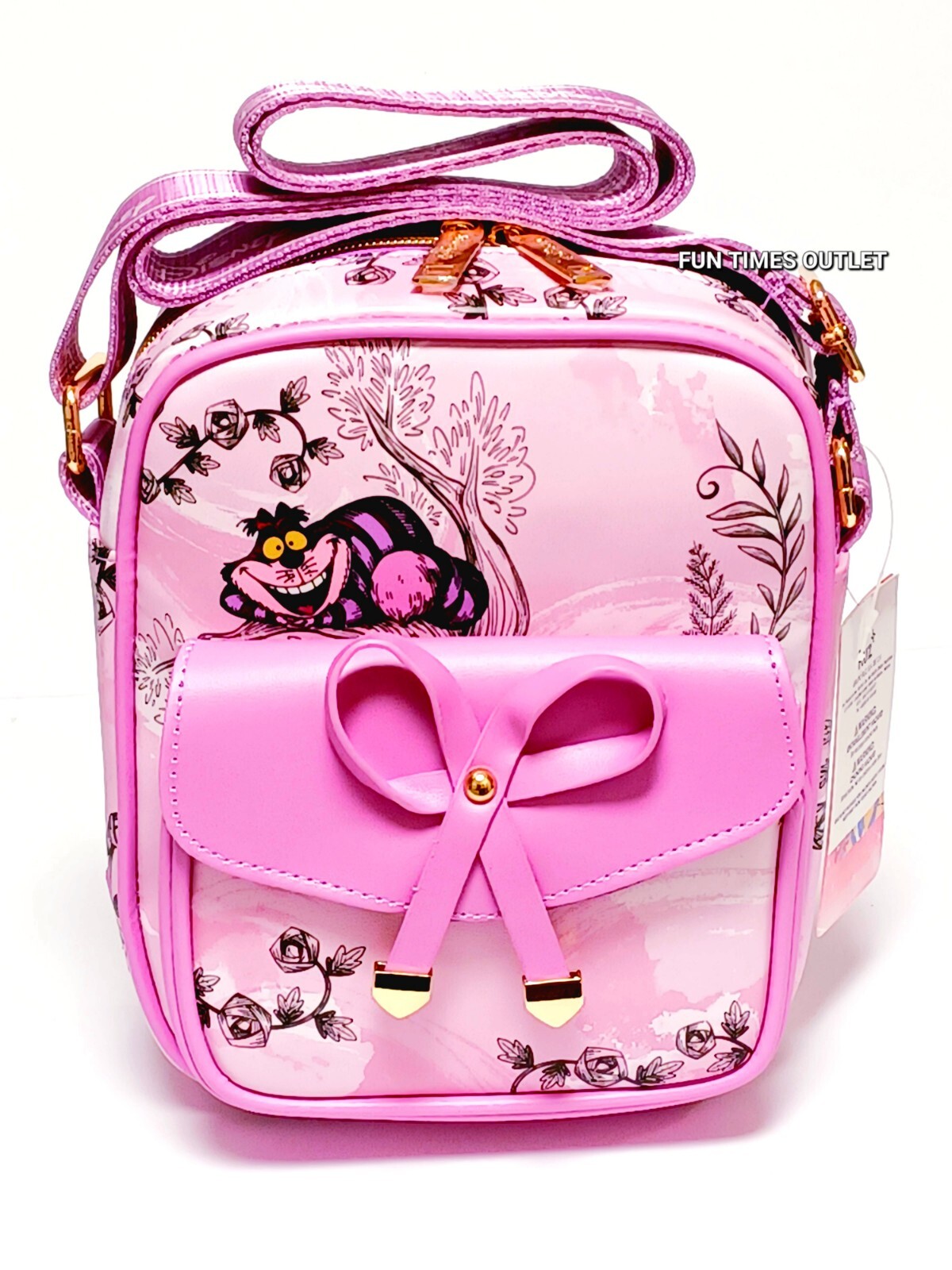 Disney Cheshire Cat 8.5″ Crossbody Lady Purse Shoulder Bag Alice In Wonderland