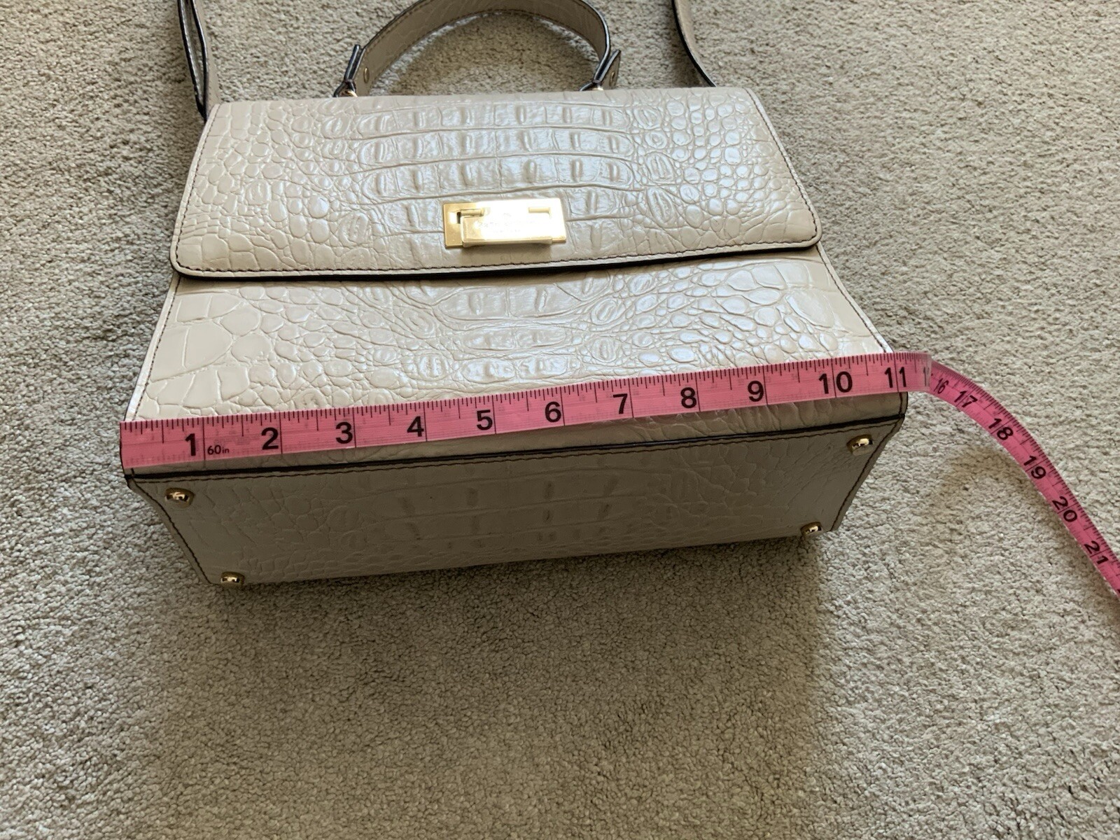 KATE SPADE Satchel Handbag DORIS ORCHARD VALLEY Sidewalk Croc Embossed Leather