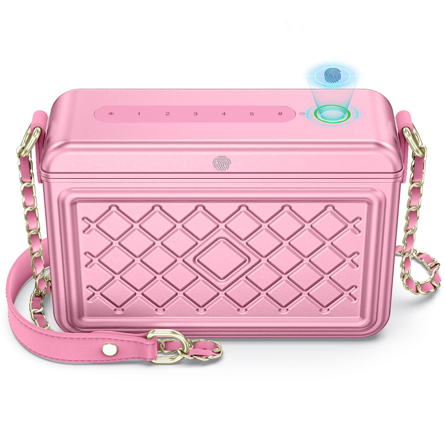 RFID Blocking Crossbody Purse Fingerprint Lock Find My Tracking Metal Bag Women