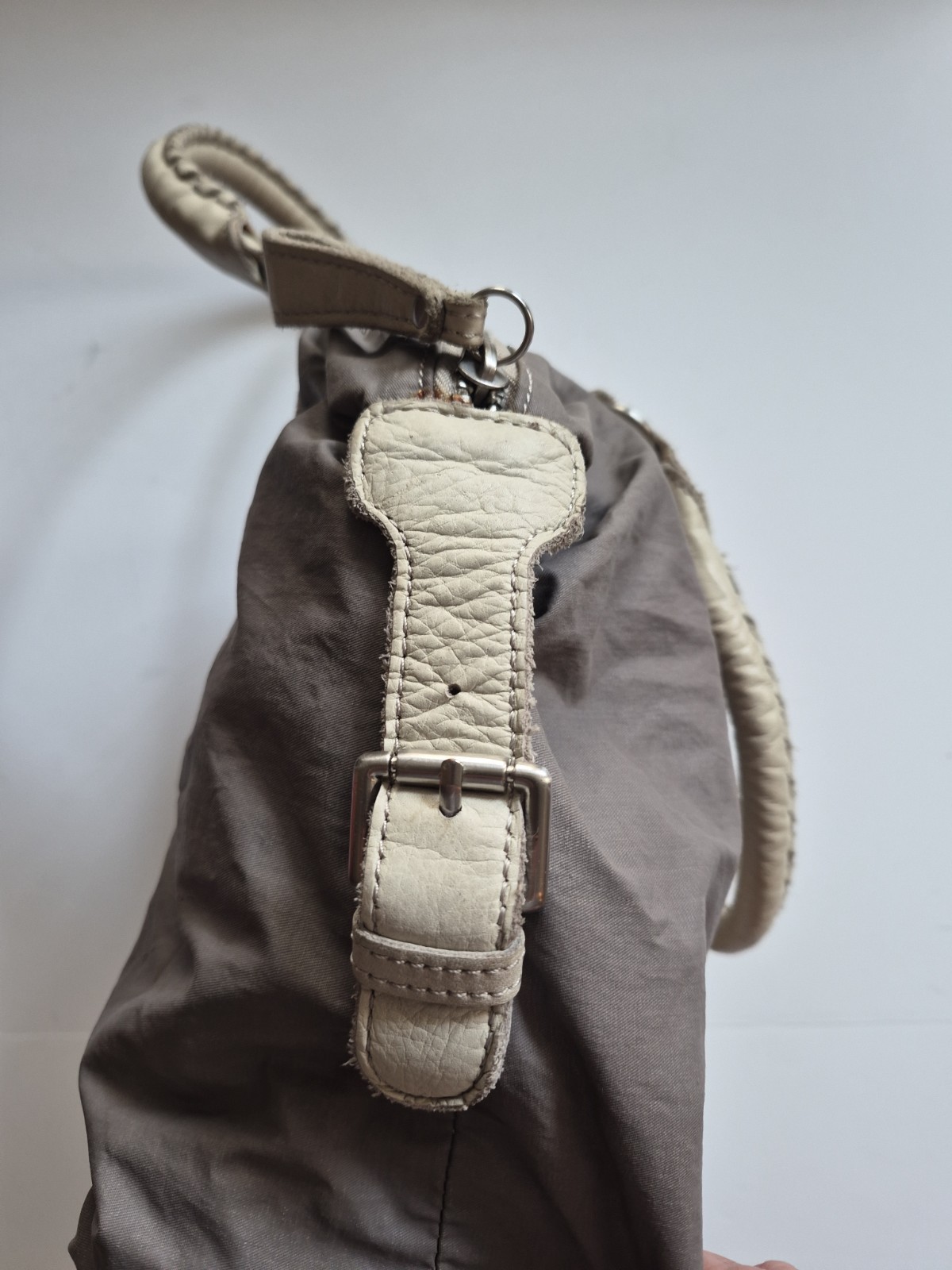 Liebeskind Colorblock Leather Cotton Shoulder bag With removable Strap NWT