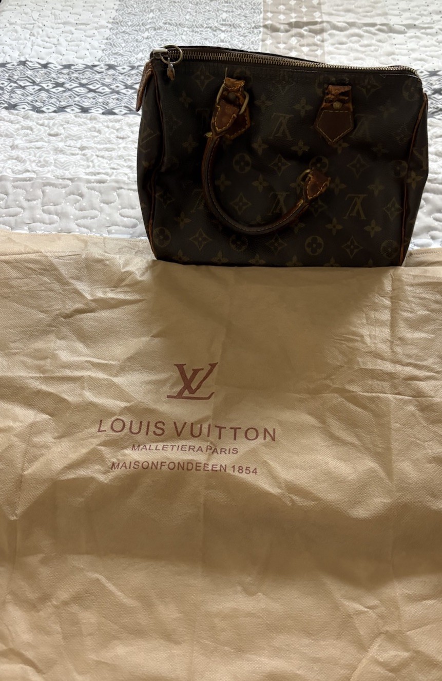 Vintage Louis Vuitton Speedy Bag Broken/Damages For Repair & Dust Bag