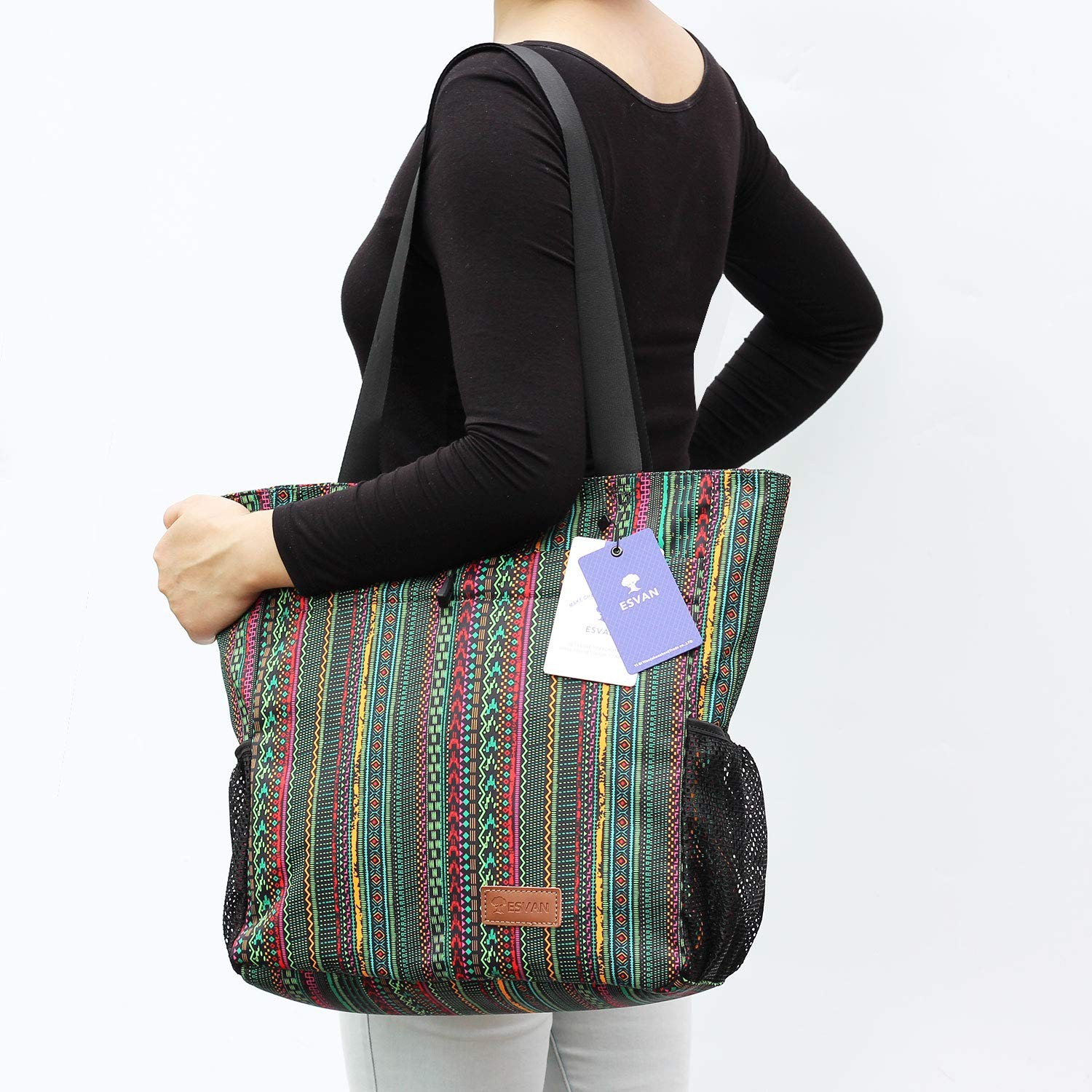 Original Floral Water Resistant Tote Bag Large Shoulder Bag with Multi Pocket…