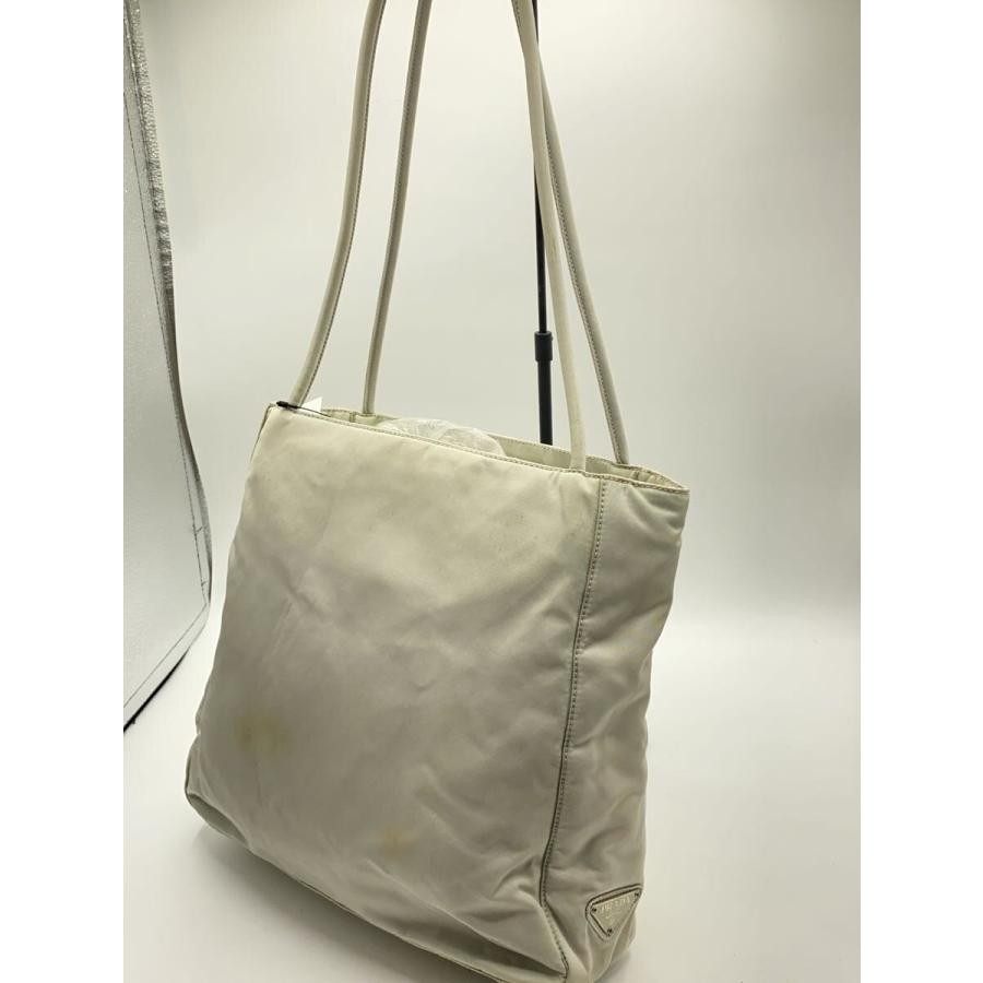PRADA Gray Tote Bag Women Double Shoulder Straps Stains Rust 11.4in Auth