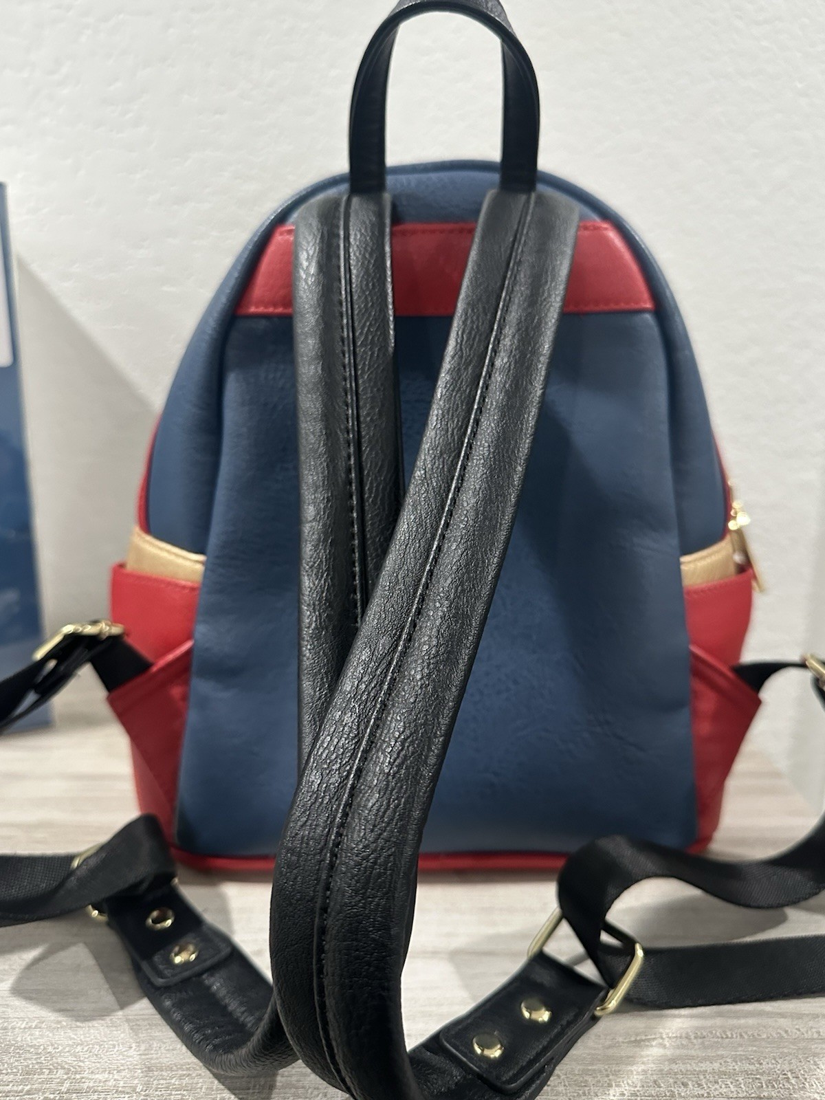 Loungefly Wonder woman Mini Backpack Red Blue Cosplay Marvel Comics Faux Leather