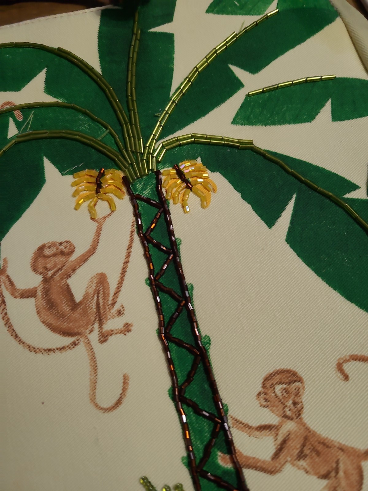 Isabella Fiore Ornate Vintage Monkey&Palm Trees Handbag