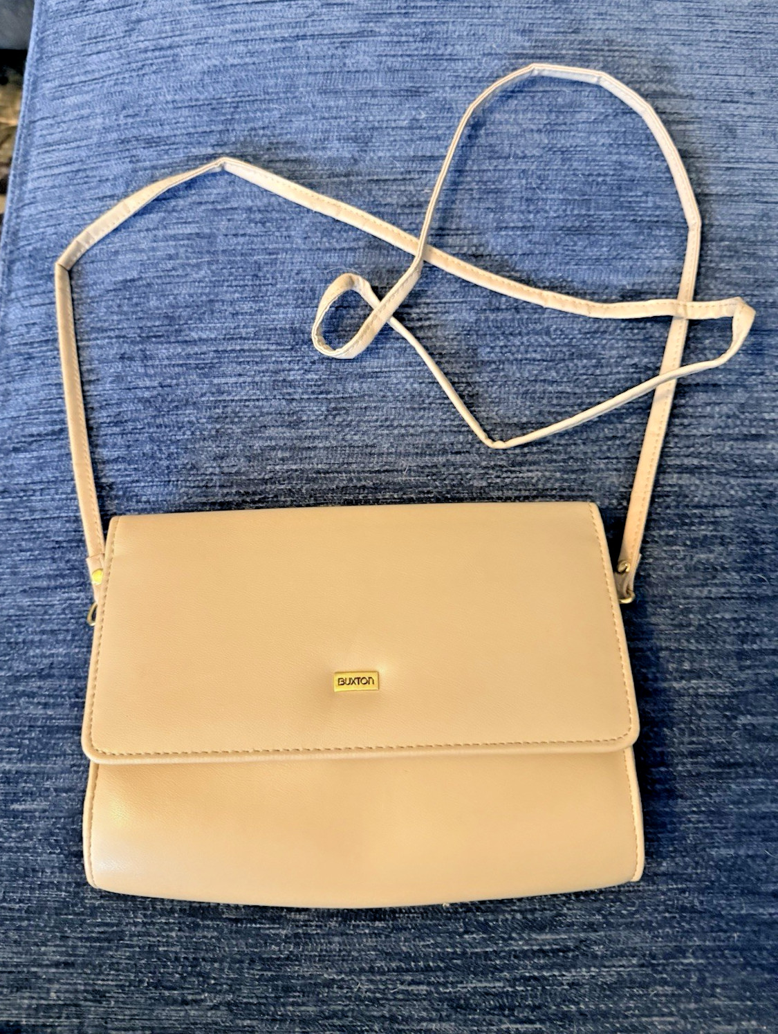 BUXTON Crossbody Bag Purse Flap Style Sac Clutch Beige NWOT