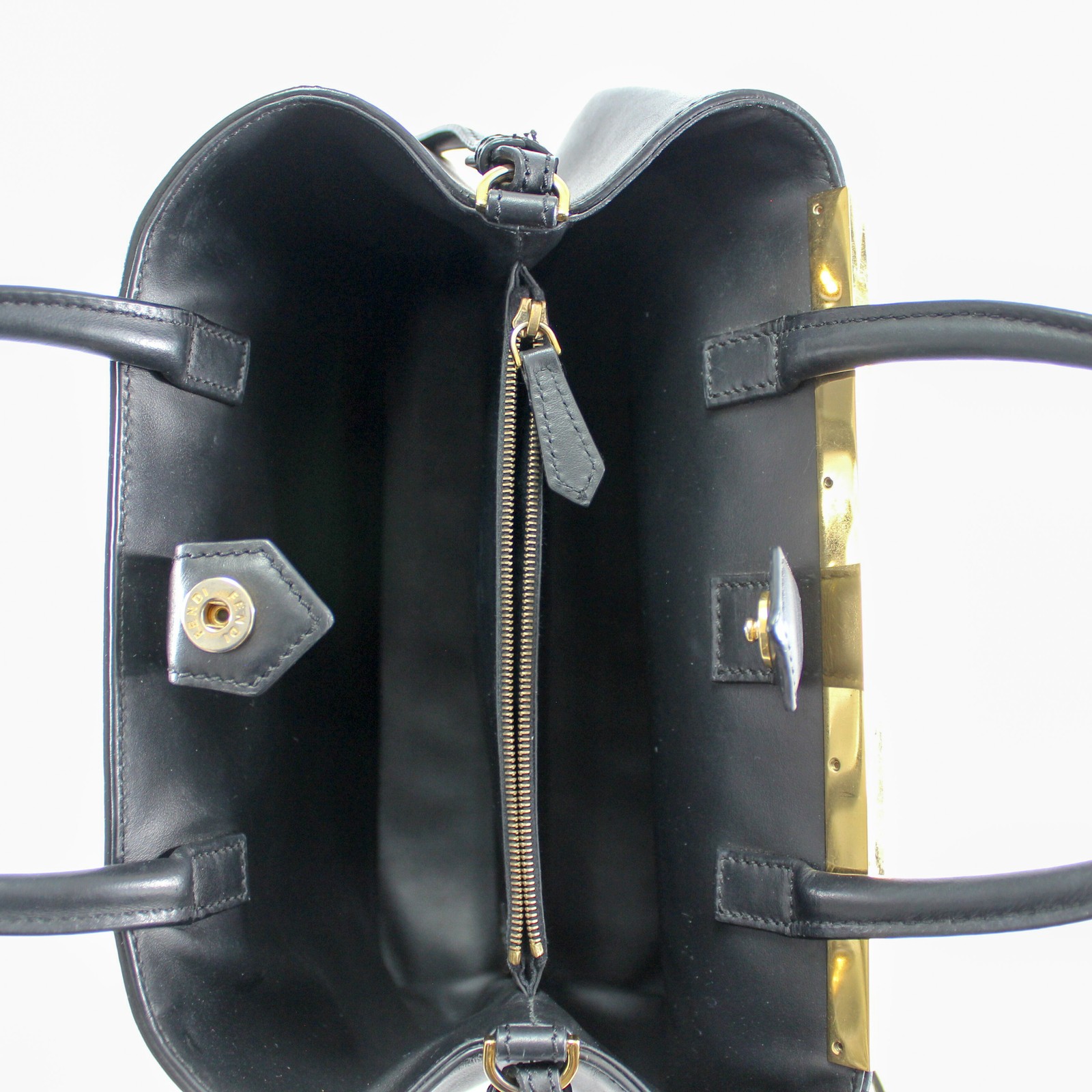 FENDI Petite 2Jours Monster Shoulder Bag/Handbag 2WAY 8BH253 Black