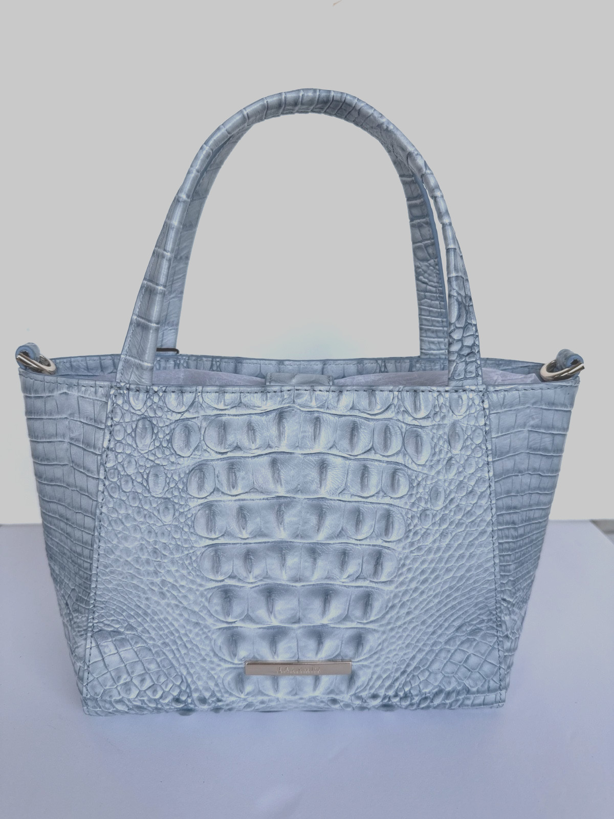 BRAHMIN Small Mona Tote Bag Stonewash Alden Road NWT
