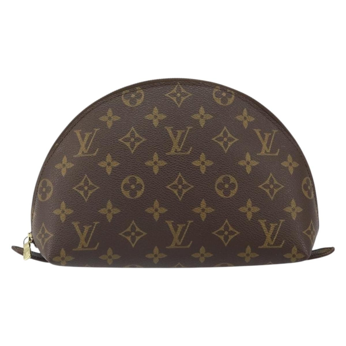 LOUIS VUITTON Monogram Trousse Demi Ronde Cosmetic Pouch M47520 LV Auth BA10020