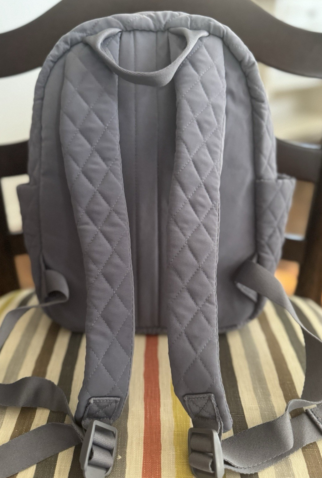 NWT Vera Bradley, CARBON GRAY, Essential Compact 12 in Backpack, Ultralight $135