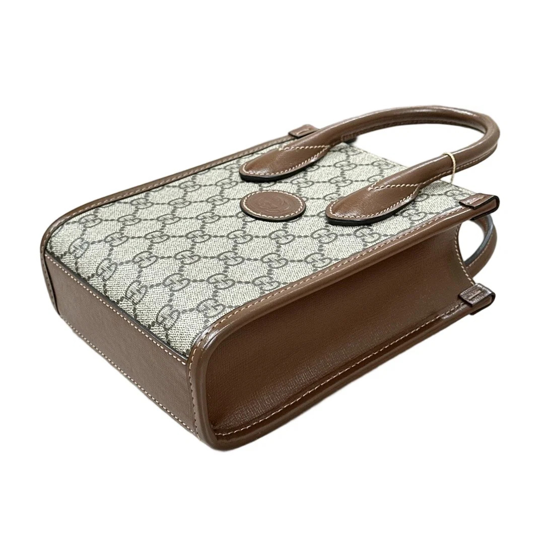 Gucci Mini Interlocking G Tote Beige Brown Gg Supreme Monogram (zz071426k9r)