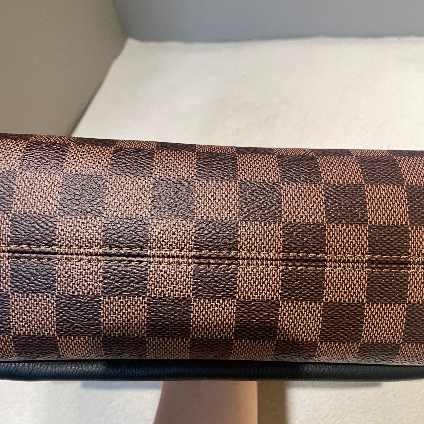 Louis Vuitton Vavin Damier Ebene Black Leather Chain Shoulder Bag