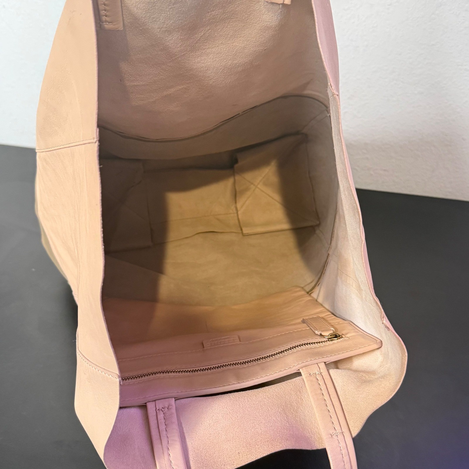 Celine Horizontal Bi Color Cabas Tote Bag Minimalist Quiet Luxury Neutral Purse