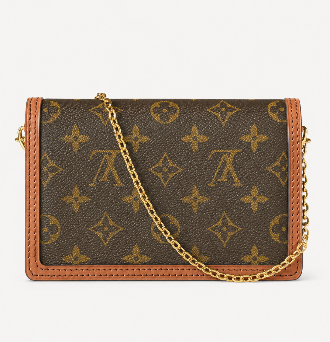 Louis Vuitton Shoulder Bag Monogram Canvas Brown Dauphine OS M68746