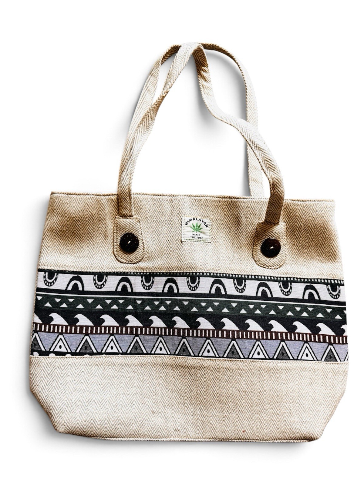 Handmade hemp-cotton blend tote