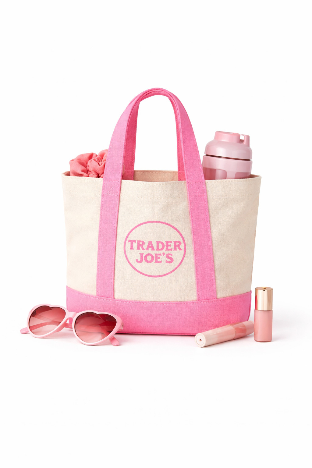 Trader Joe’s Pastel Mini Tote Bag Aesthetic Canvas Purse Reusable Shopper