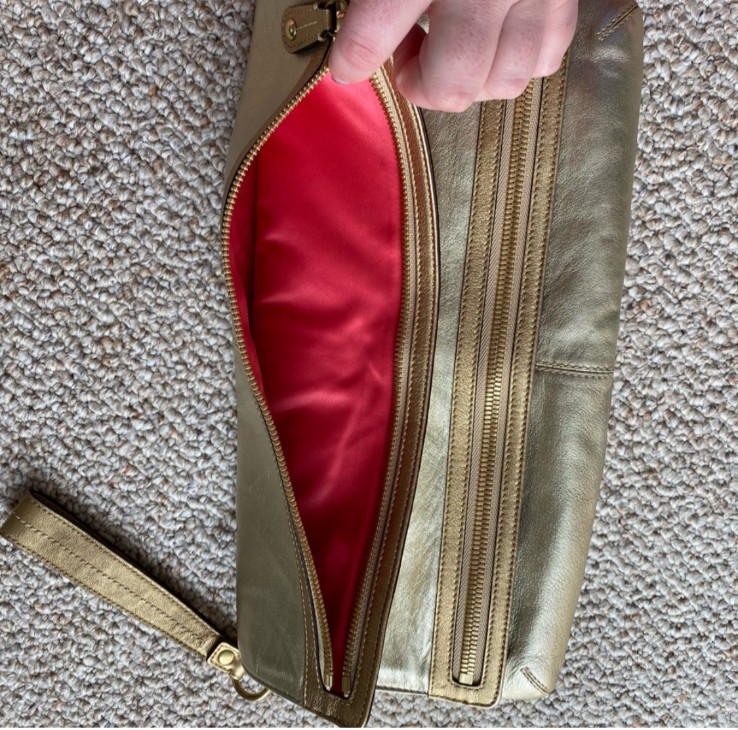 RARE 2008 Coach Madison Metallic Leather Foldover Clutch/Wristlet (Style 42544)