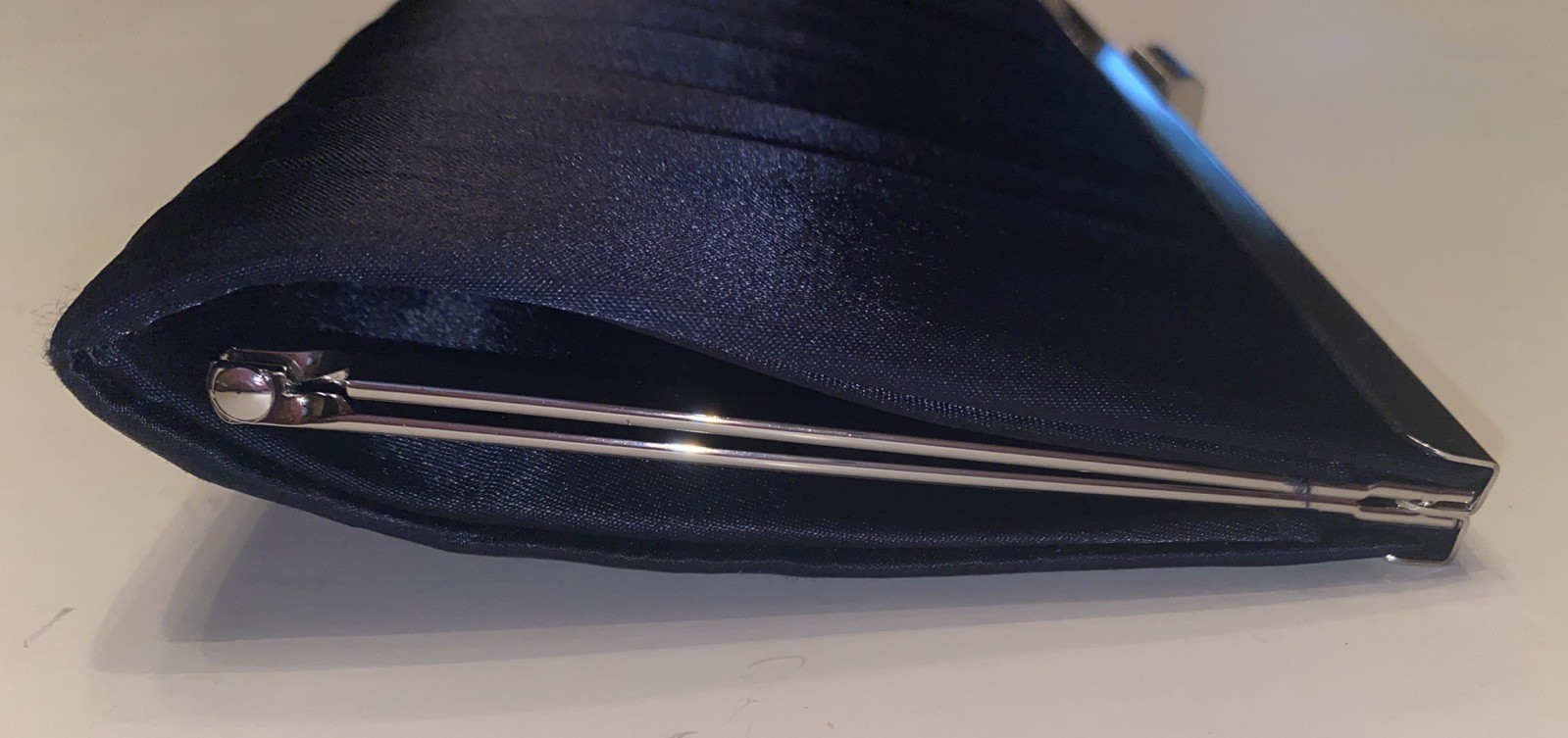 Style & Co. Navy Blue Clutch With Silver Toned Frame