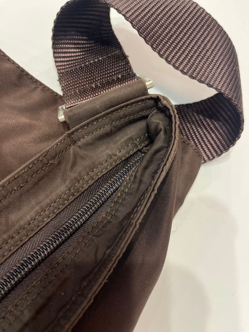 PRADA Nylon Crossbody Shoulder Body Bag Pouch Brown Strap 120cm Woman Accessorie