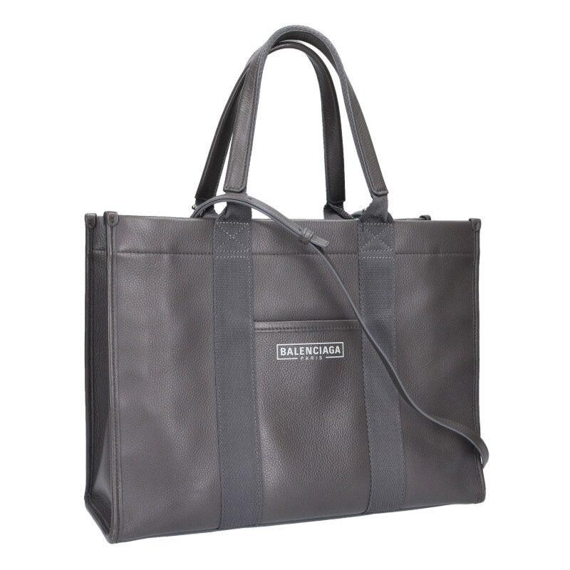 BALENCIAGA Bag: Hardware Leather 2way Tote Gray W34×H26×D11.5cm w/tag;