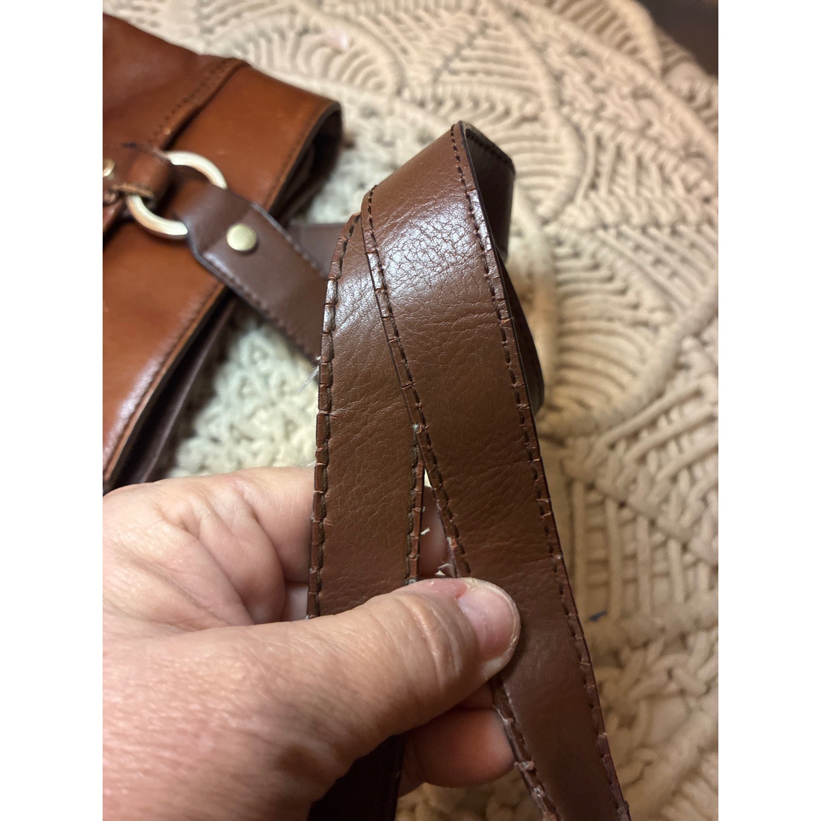 Etienne Aigner Brown Leather Snakeskin Panel Shoulder Bag Tote Gold Hardware