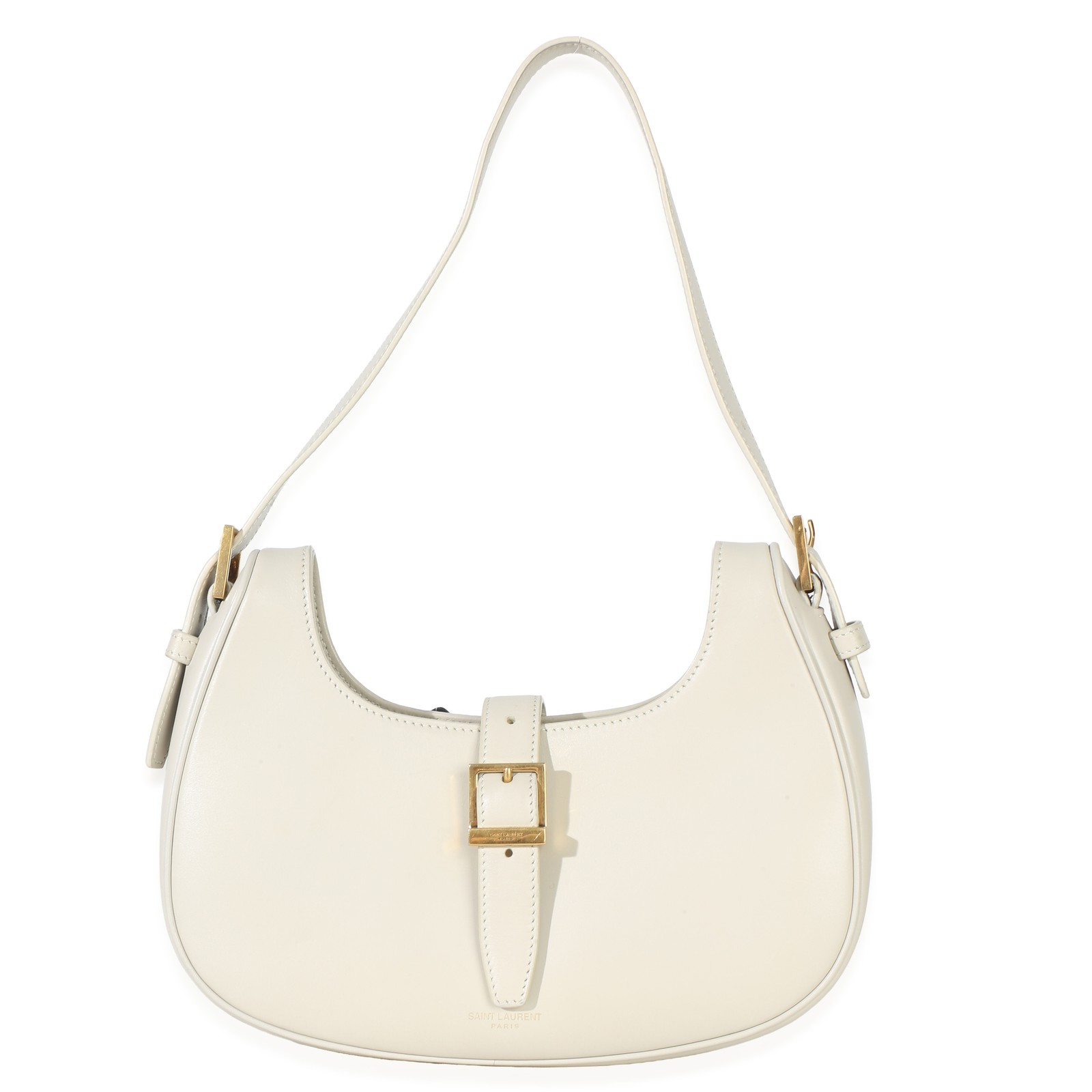 Saint Laurent Cream Smooth Calfskin Le Fermoir Hobo