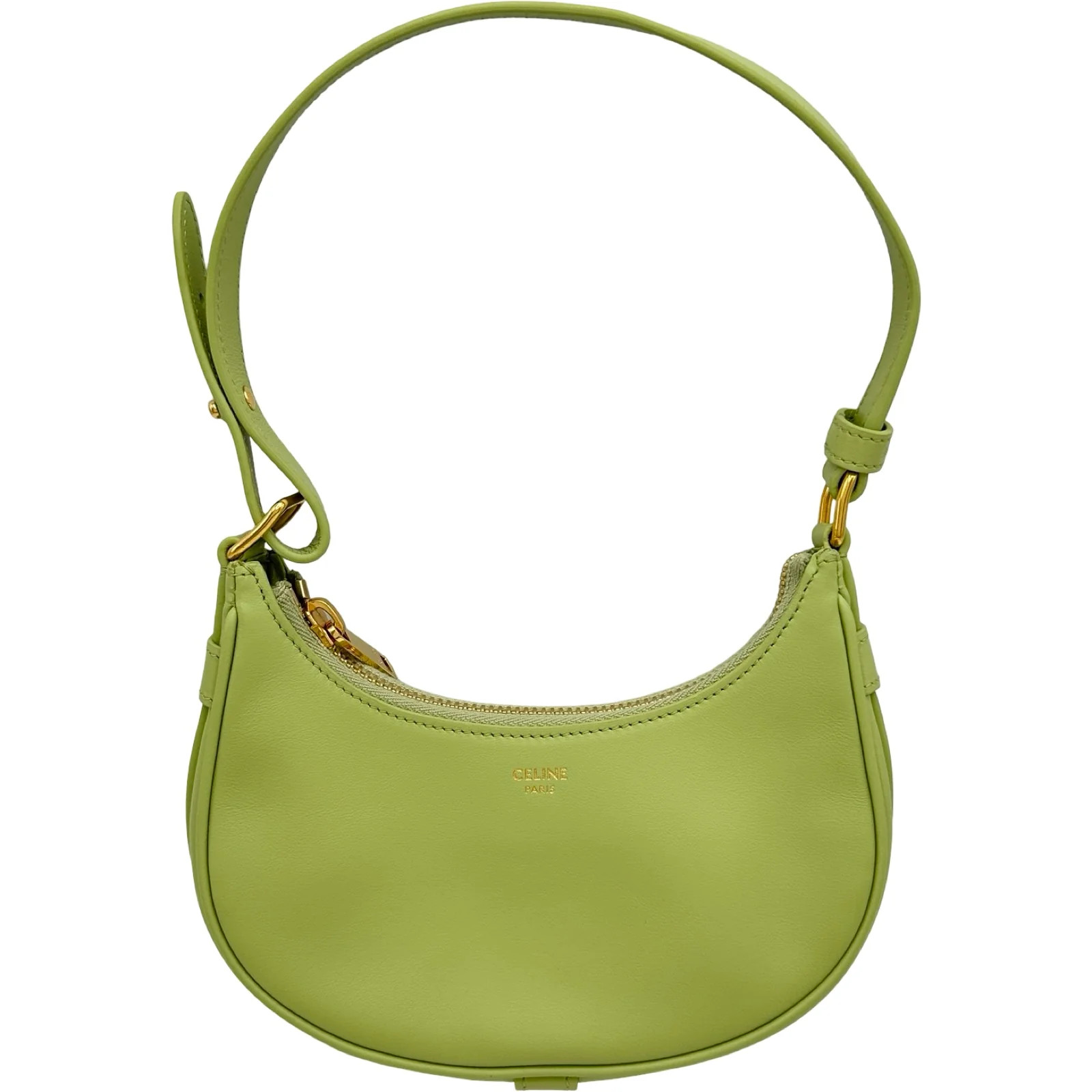 CELINE Mini Ava Shoulder Light Green Leather Shoulder Bag 193952 #OKB7143