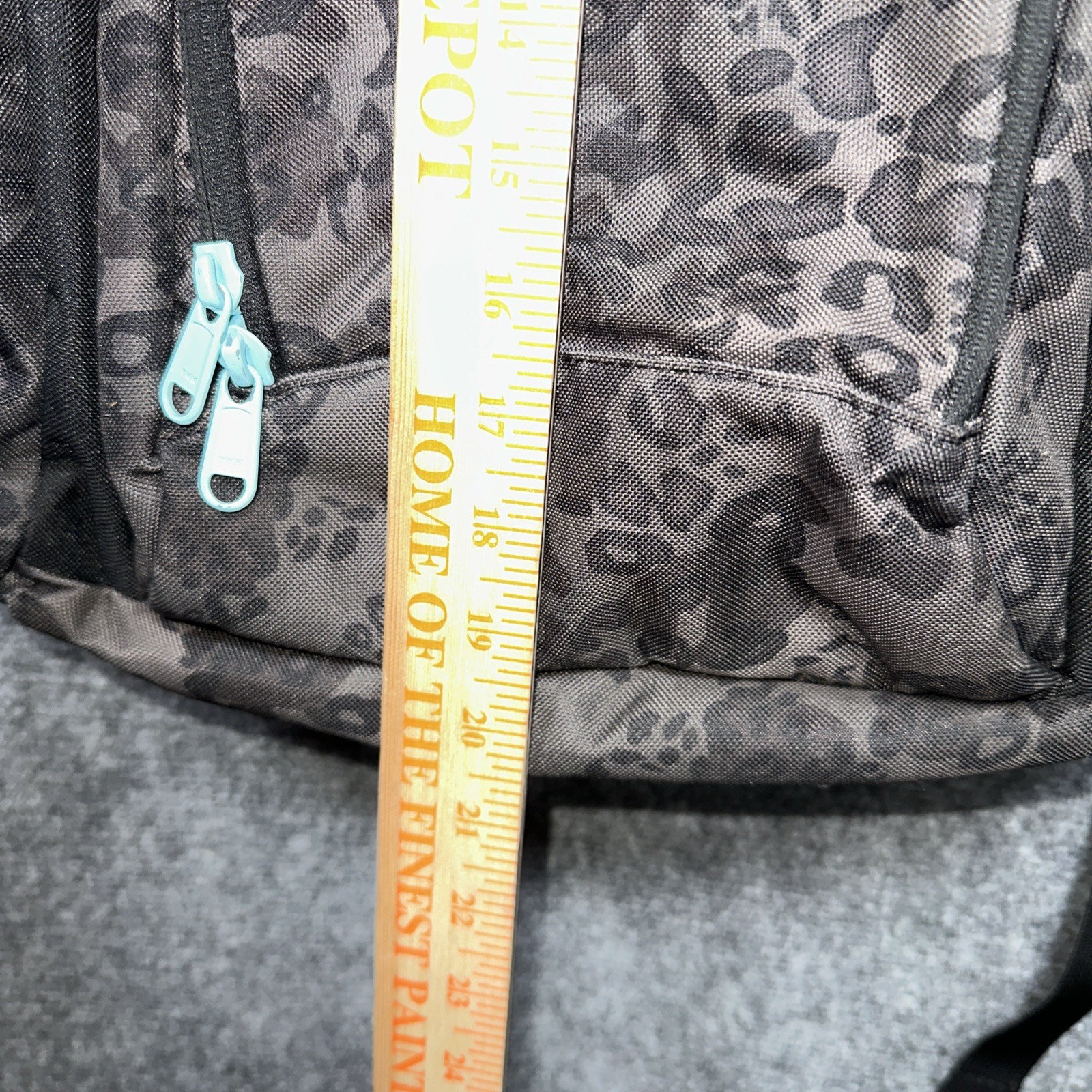 Dakine Black Leopard Print 18inch Back Pack With Light Blue Accents