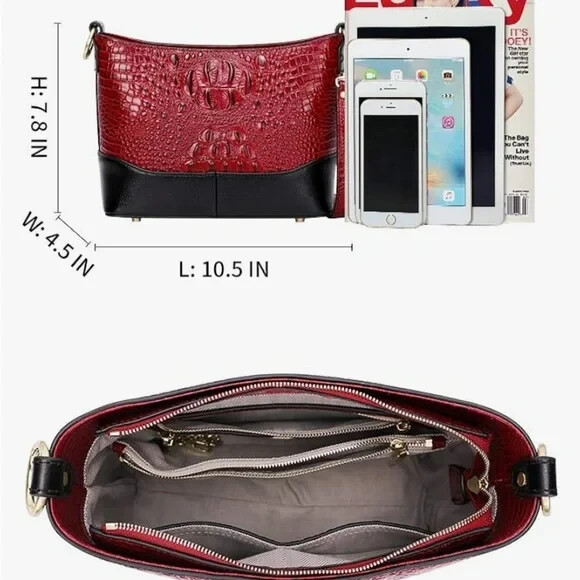 Crocodile Crossbody Bags for Women Genuine Leather Purses 👜
