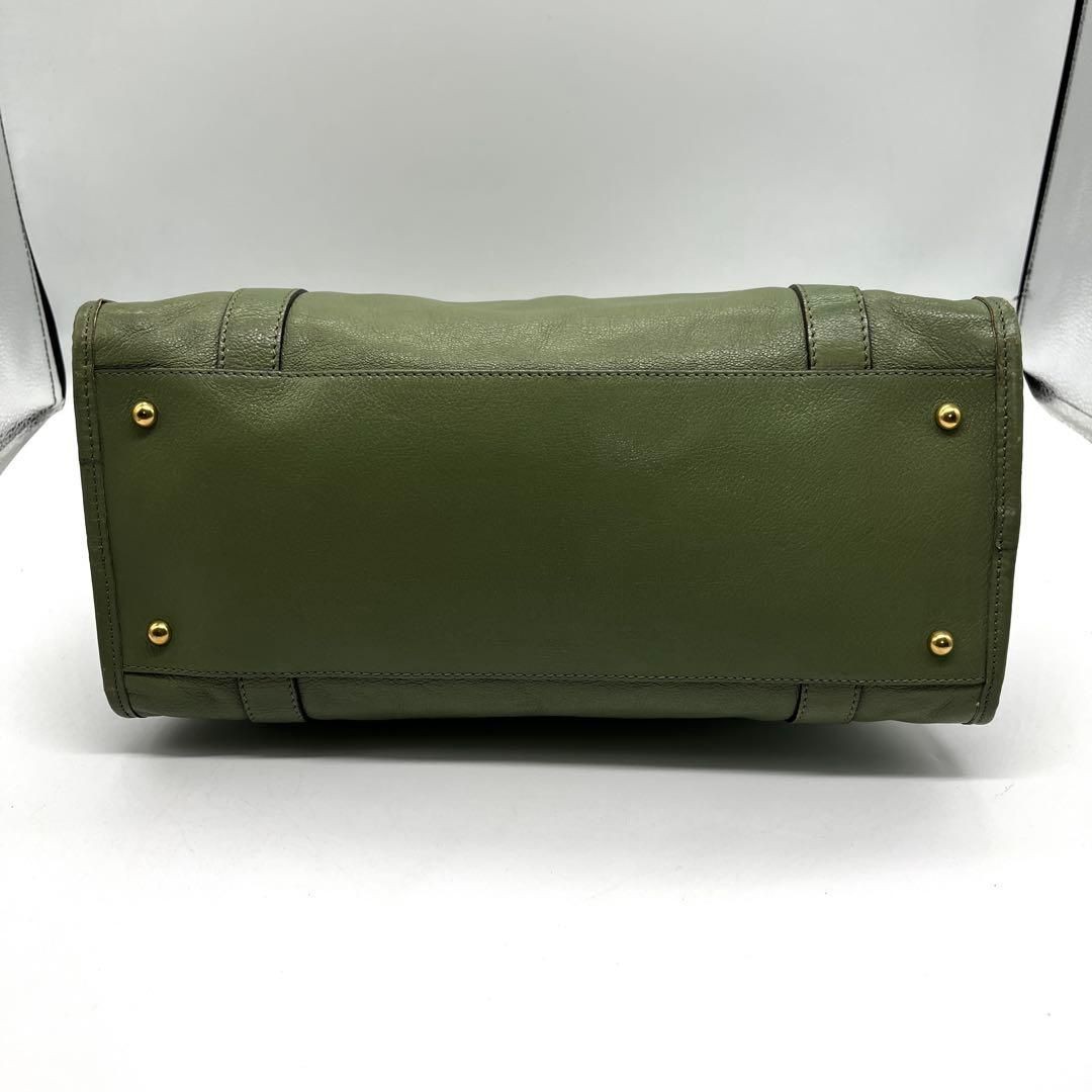 Marc Jacobs Green Leather 2Way Satchel Vintage Olive Shoulder Handbag Authentic