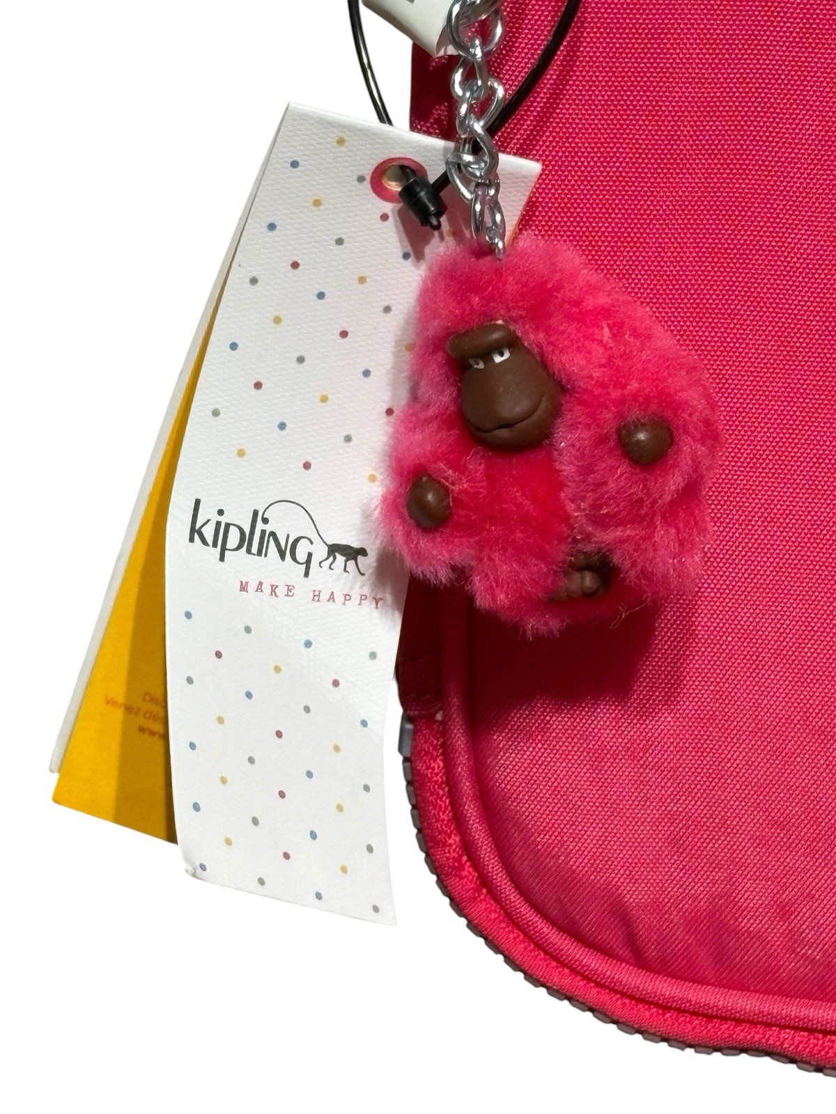 Kipling 100 Pens Case Pencil Accessory Box/Charm Polyamide AC3657 Pink NWT