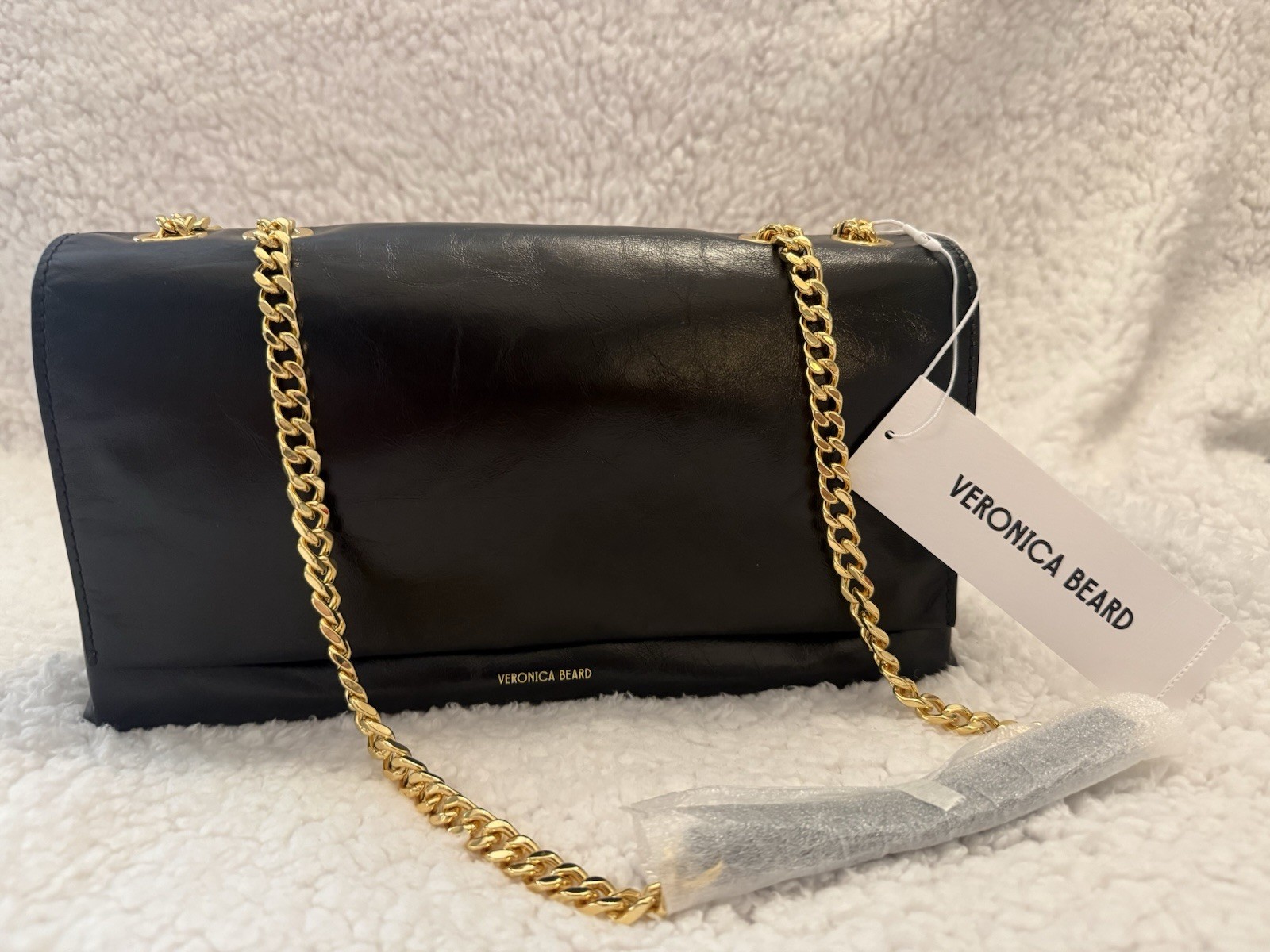 Veronica Beard Crinkle Wedge Bag Black OS BNWT