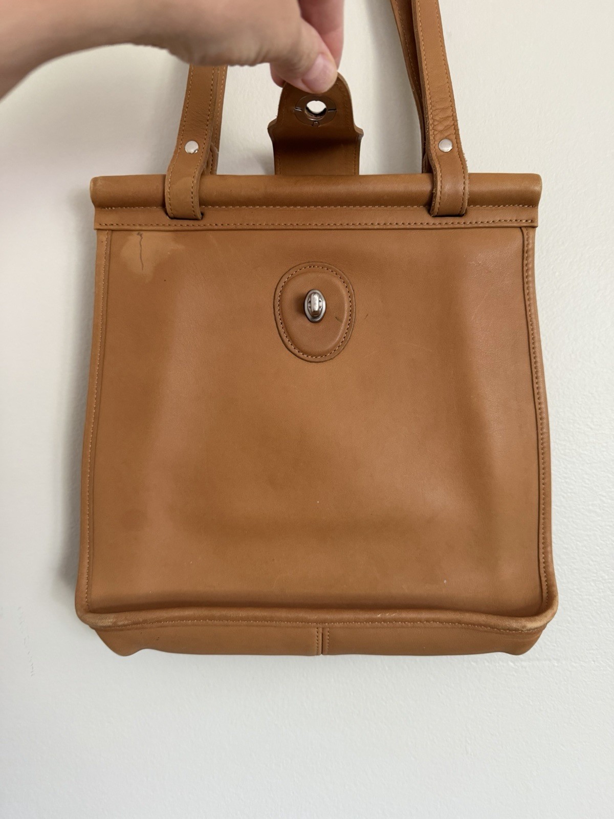 Vintage Coach Weston Shopper Shoulder Bag Brown Tan Leather Style 9021