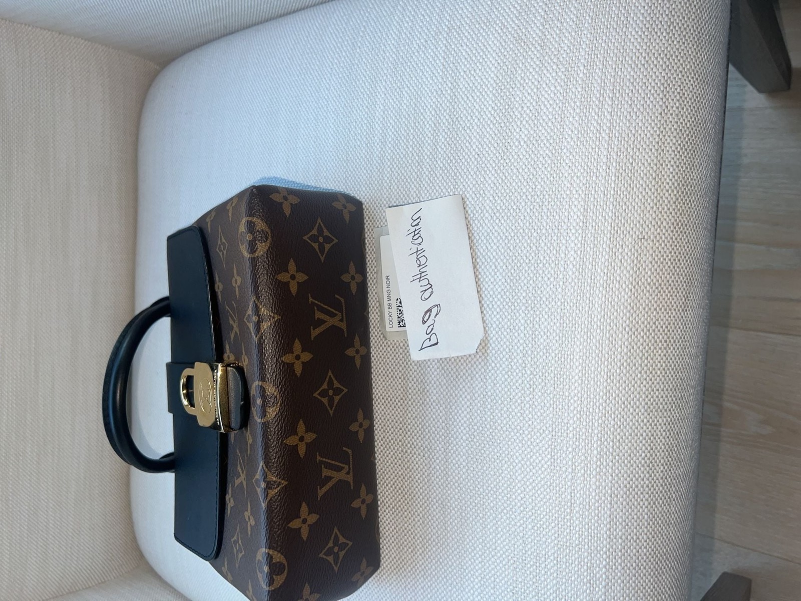 Louis Vuitton Locky BB Monogram Canvas and Black Leather Top Handle Bag