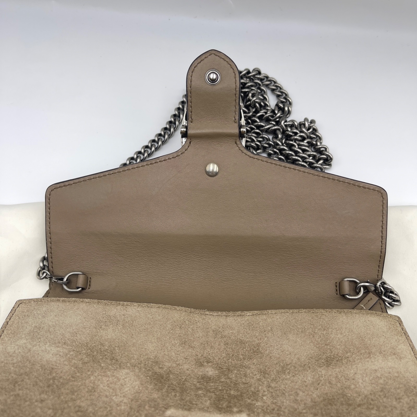 Gucci GG Chain Brown Dionysus Suede Leather Shoulder Crossbody Bag w/dust bag