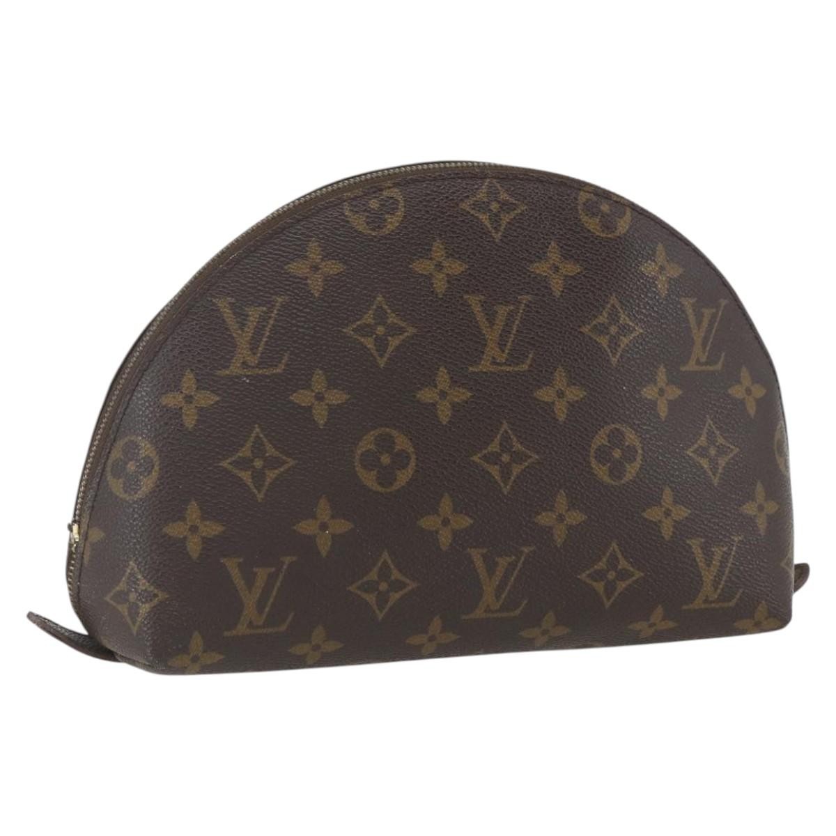 LOUIS VUITTON Monogram Trousse Demi Ronde Cosmetic Pouch M47520 LV Auth ka1872