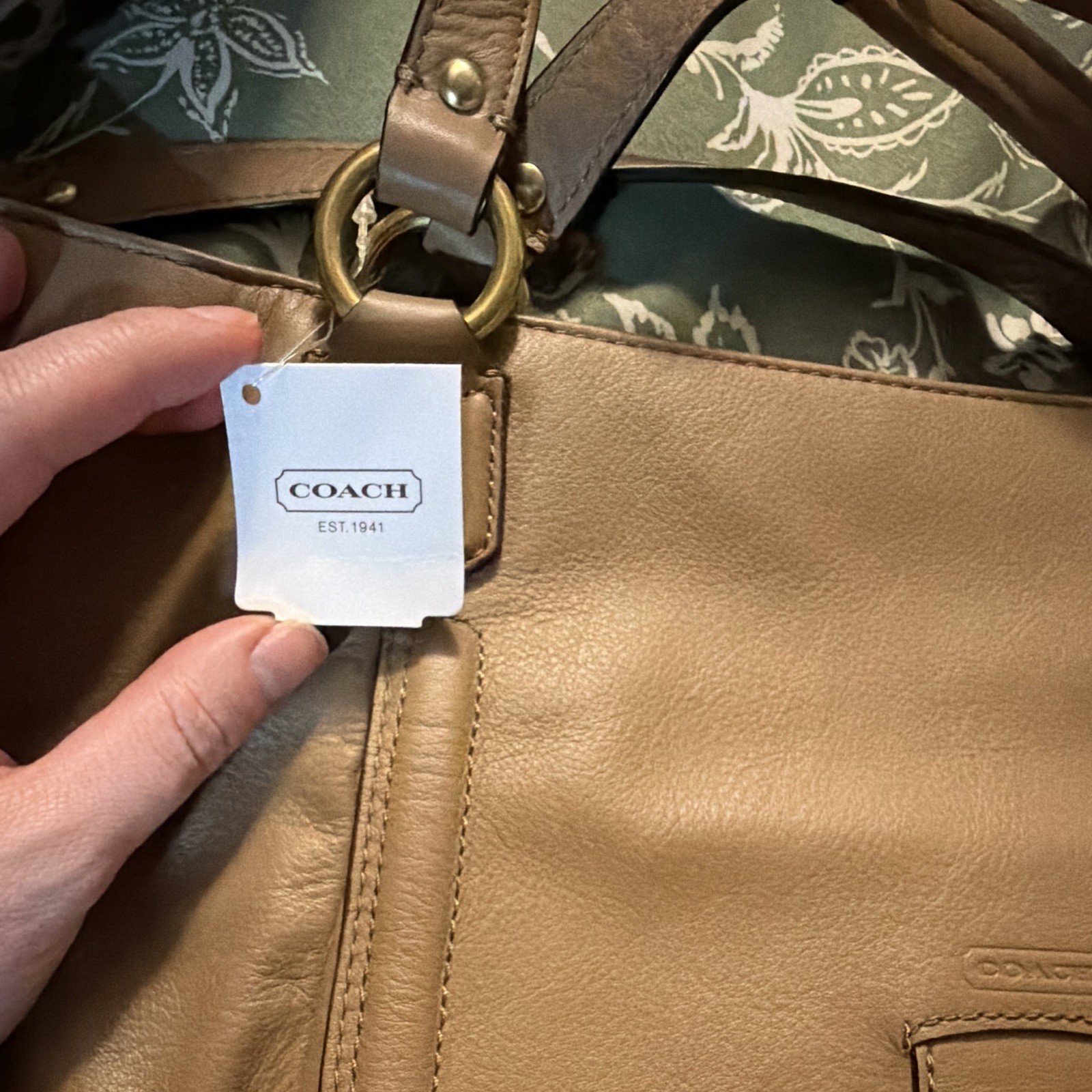 Coach Women’s Brown Satchel Top Handle Bag Gold Hardware Lined Hangtag