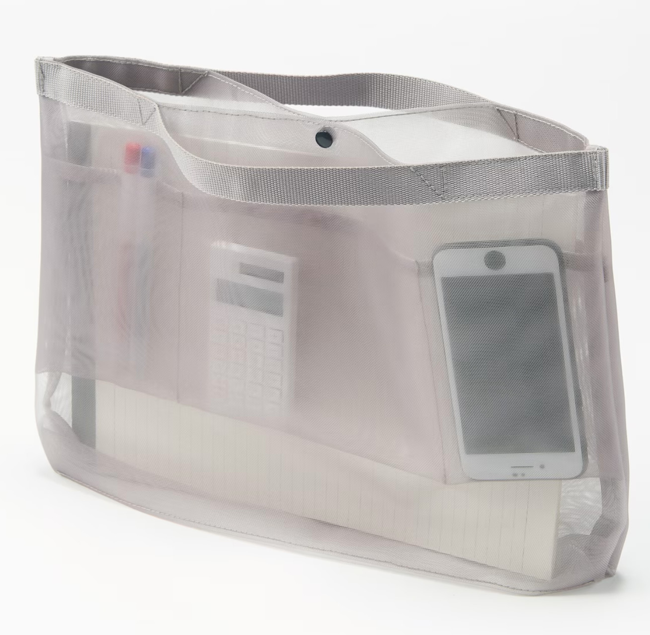 Muji Nylon Mesh Bag Organizer gray Bag-in-Bay A4 37cm✖️25cm✖️3cm from Japan
