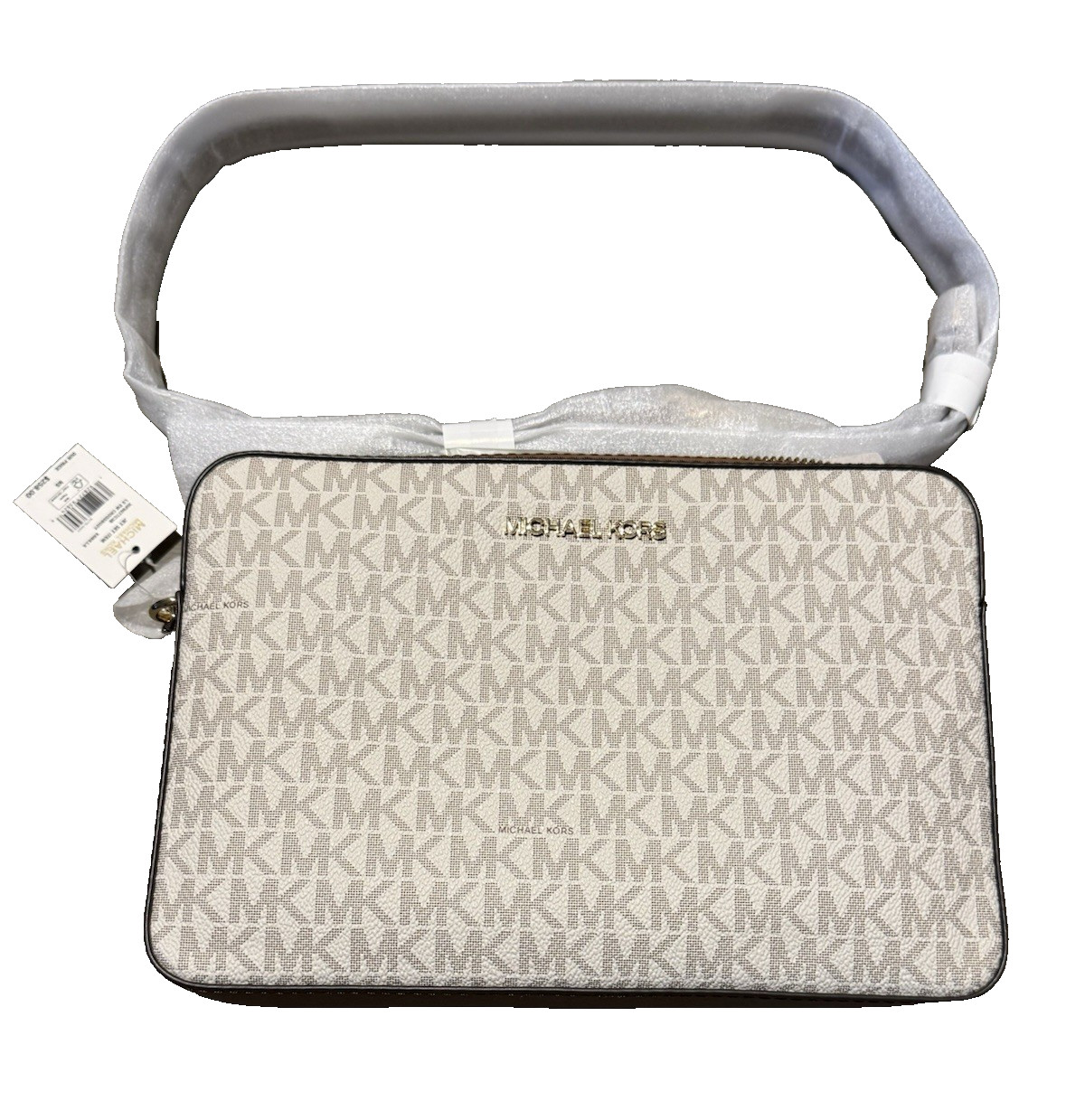 Michael Kors Jet Set Item East West Shoulder Crossbody Bag MK Vanilla/Brown