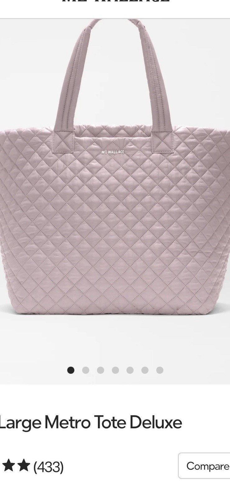 MZ Wallace Large Metro Tote Deluxe Pink Quilted Lined Tote w/Luggage Sleeve Qual