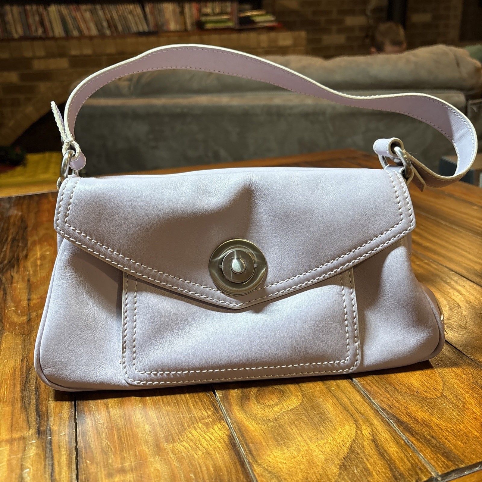Via Spiga Light Purple Leather Handbag Womens Purse Small SED