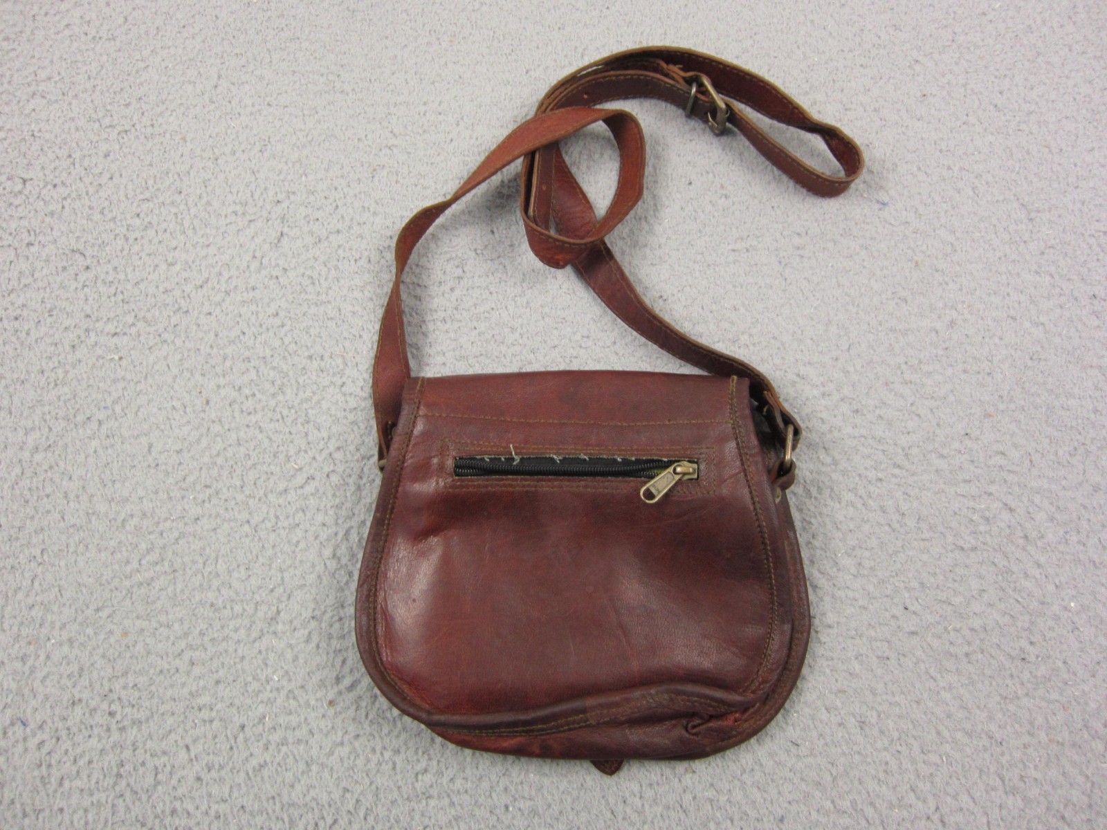 Vintage Womens Saddle Bag Brown Leather Crossbody Purse Boho Messenger Satchel