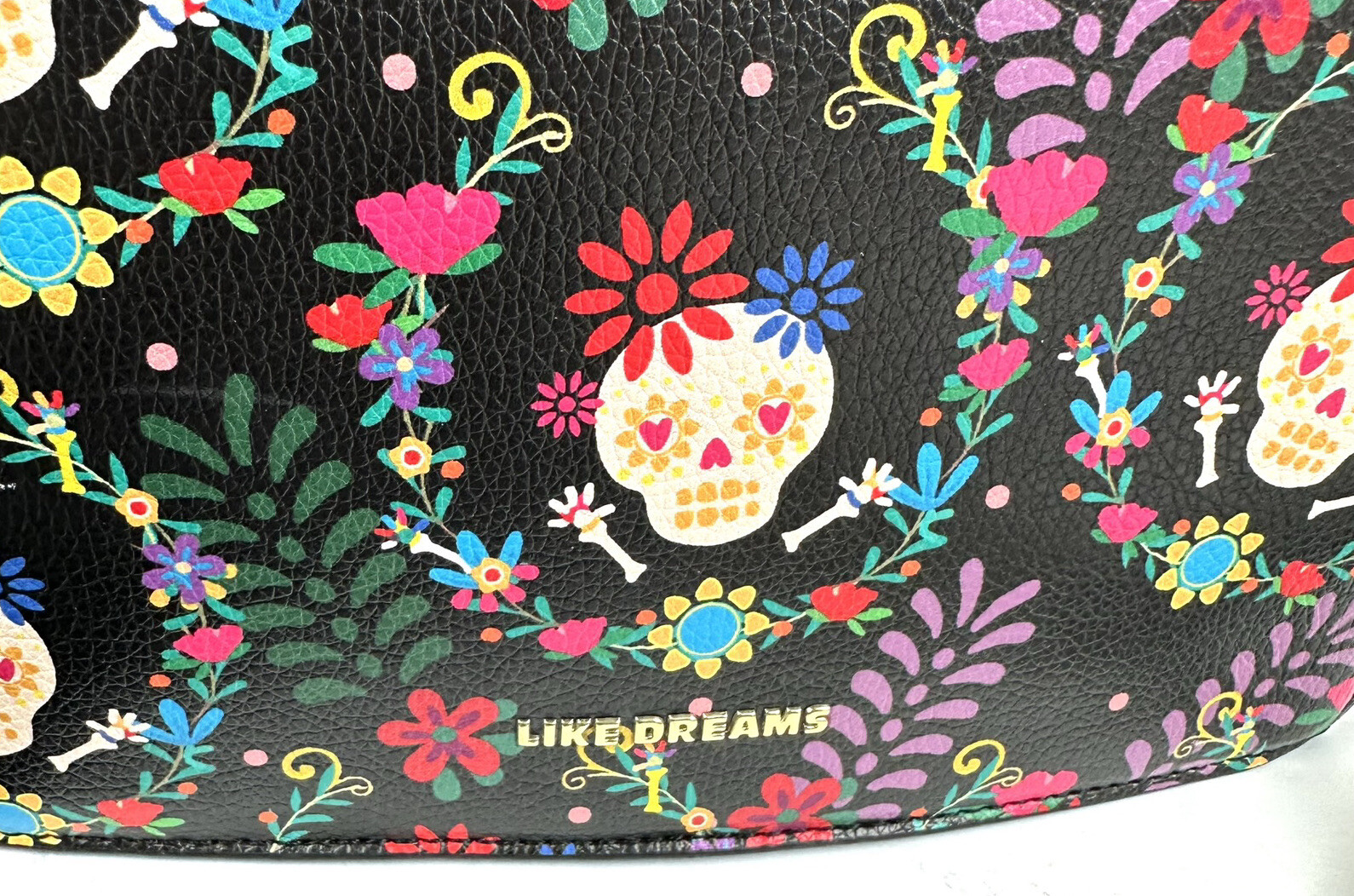 Like Dreams Sugar Skull Handbag Day of the Dead Gothic Two Way Wear Purse New