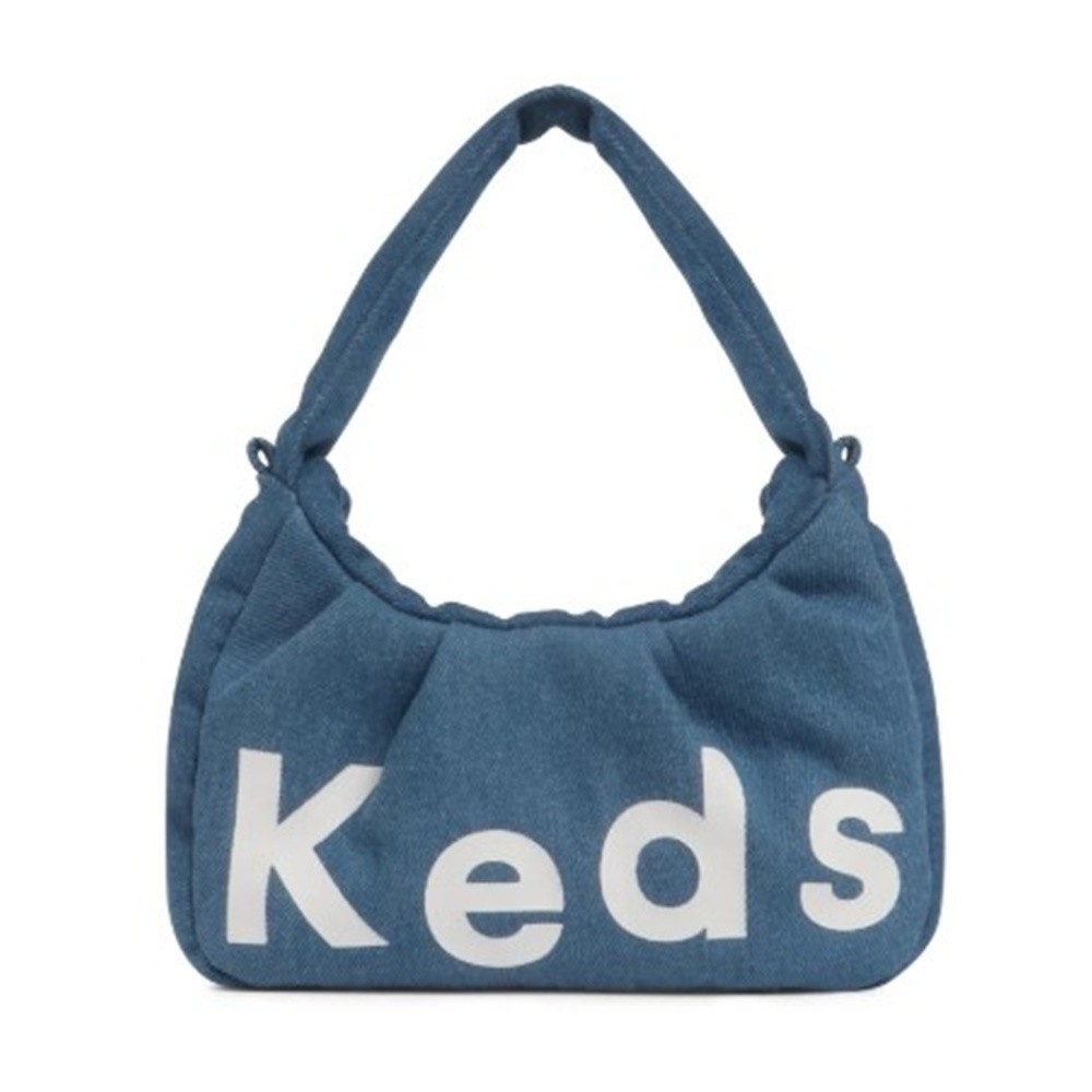 Keds Puffy Bag Shoulder Bag Handbag # Cloudy Denim Nylon Adjustable Waterproof
