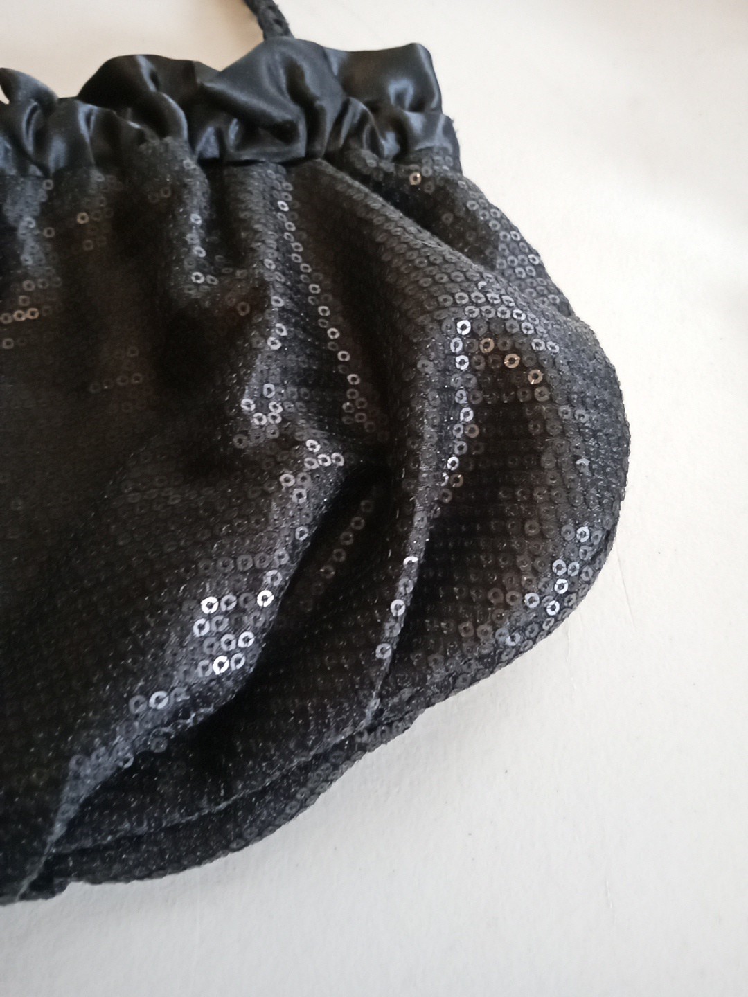 Bisou Bisou Michele Bohbot Black Sparkly Shoulder Strap Handbag