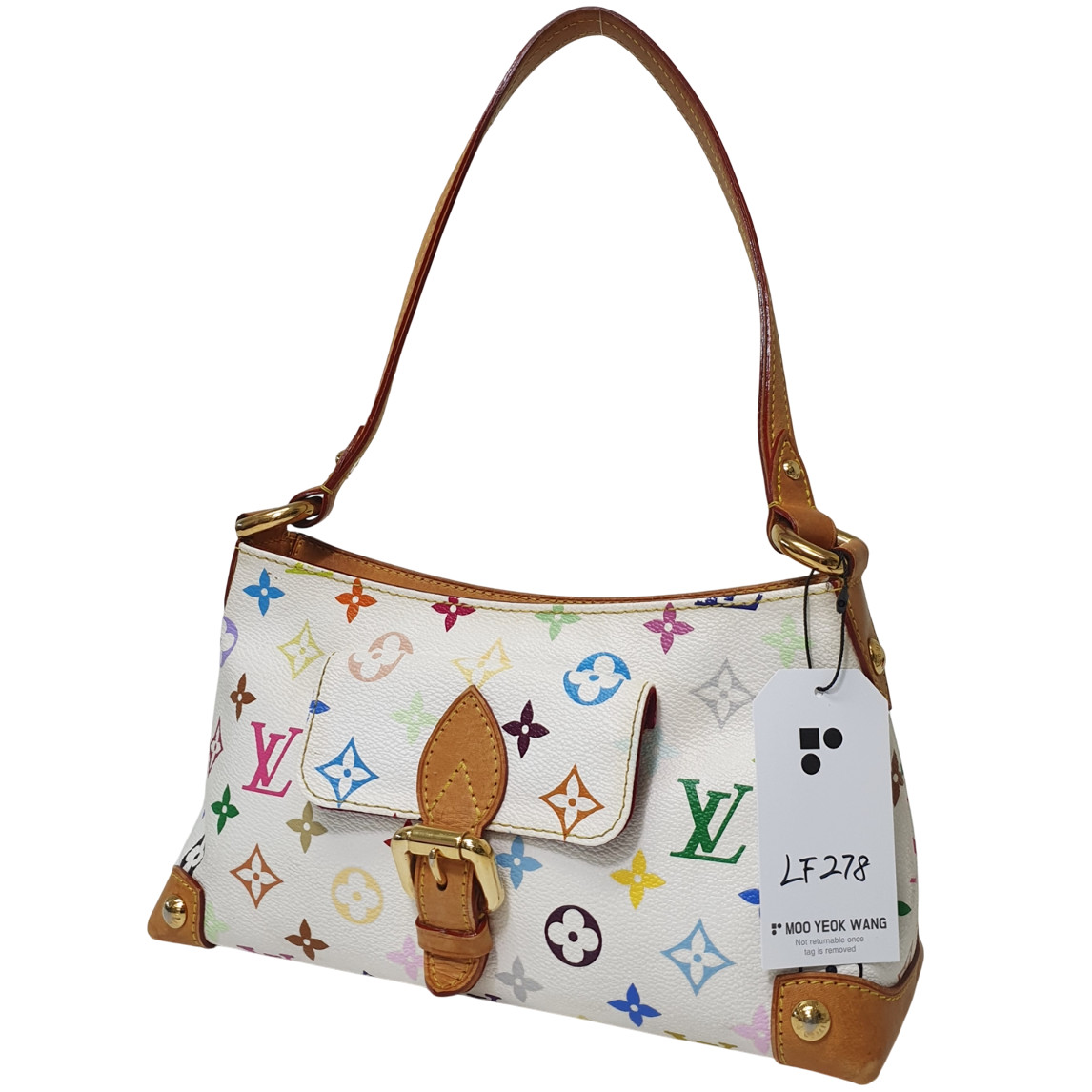 Authentic Louis Vuitton Eliza Monogram Multicolor Blanc M40098 Guaranteed LF278