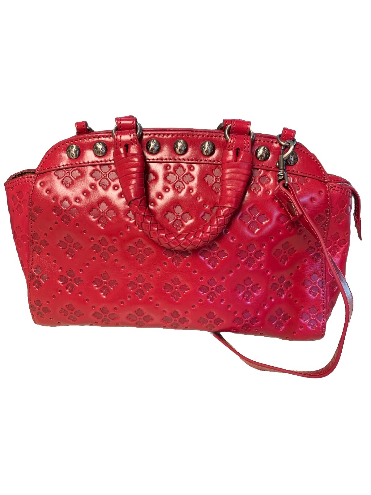 Patricia Nash Discovery Leather Embossed Minori Satchel-Berry A596514 NEW