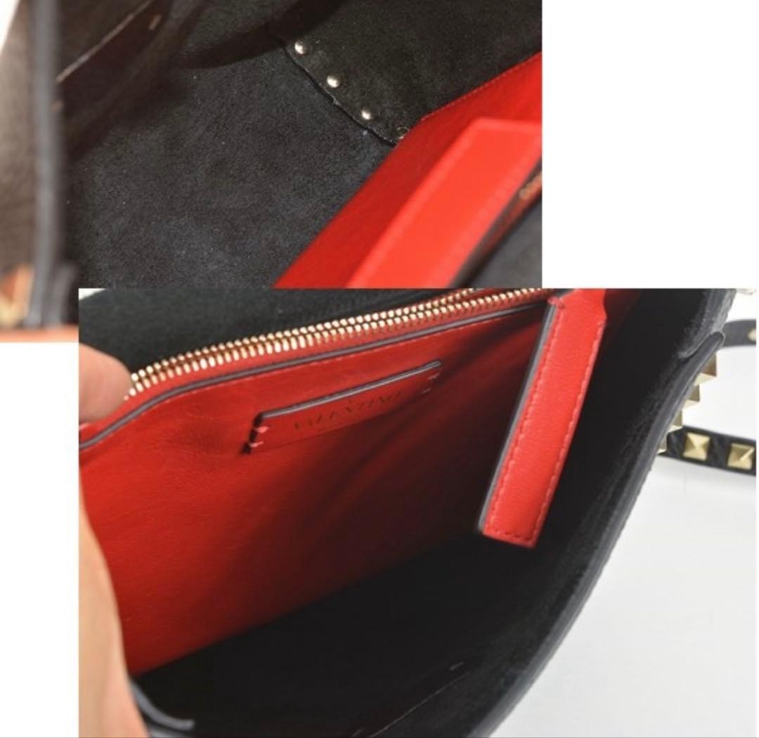 Valentino Garavani Rockstud Crossbody Grained Leather Bag 7.9×8.1×2.8 inch TW2B