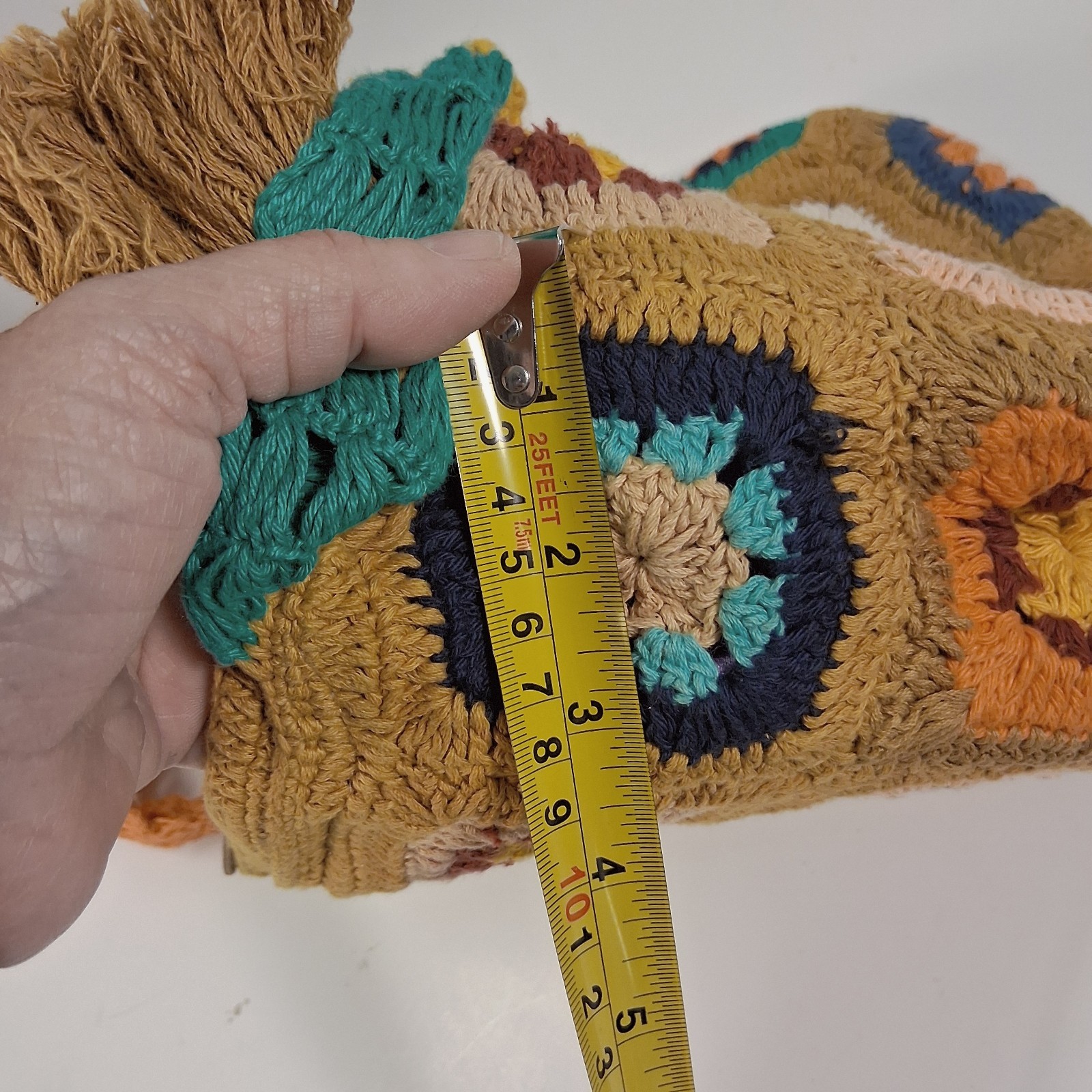 EARTHBOUND TRADING Co. Granny Square Crocheted Crossover Boho Hippie Purse Bag