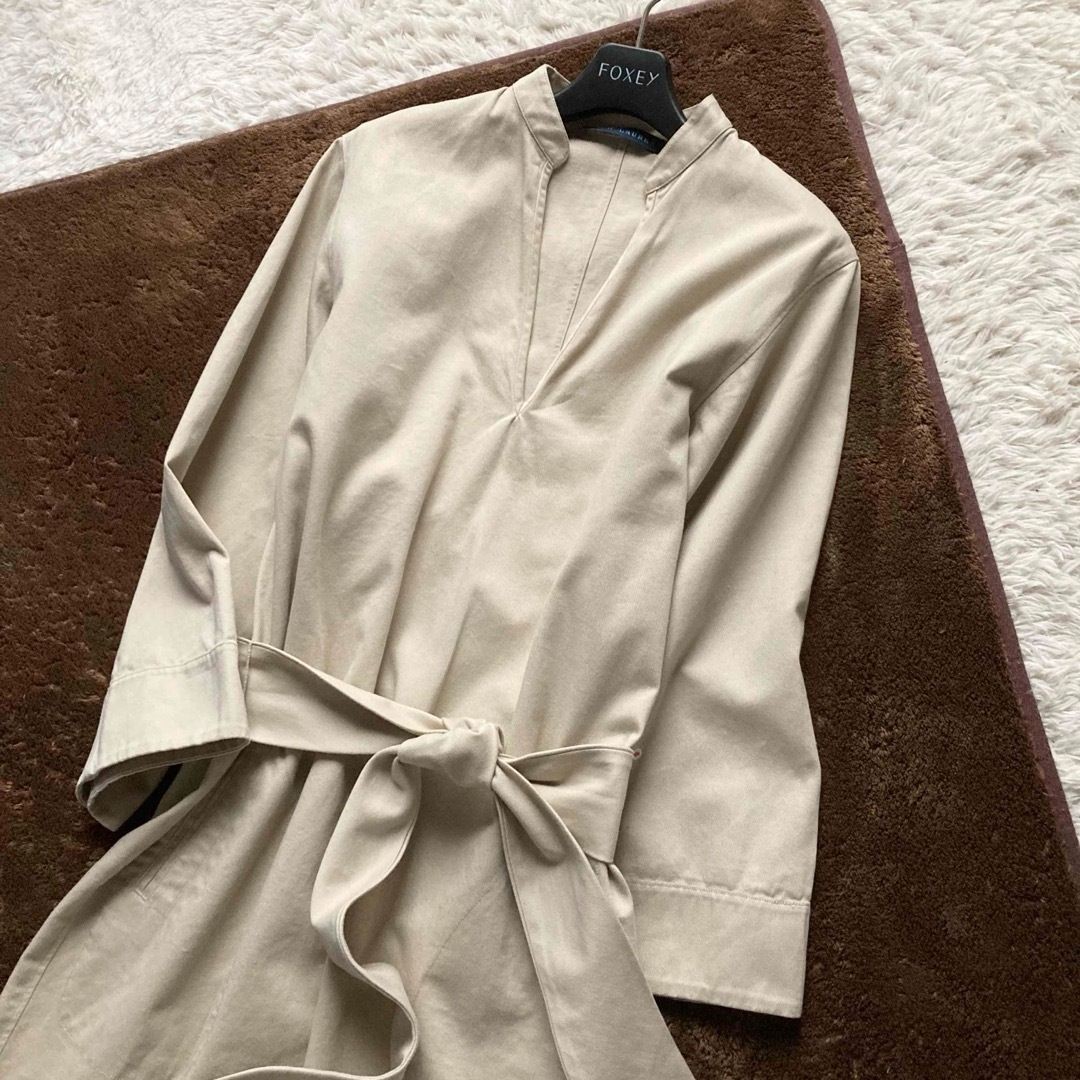 Ralph Lauren Cotton V-Neck Chino Dress Belt Beige Used